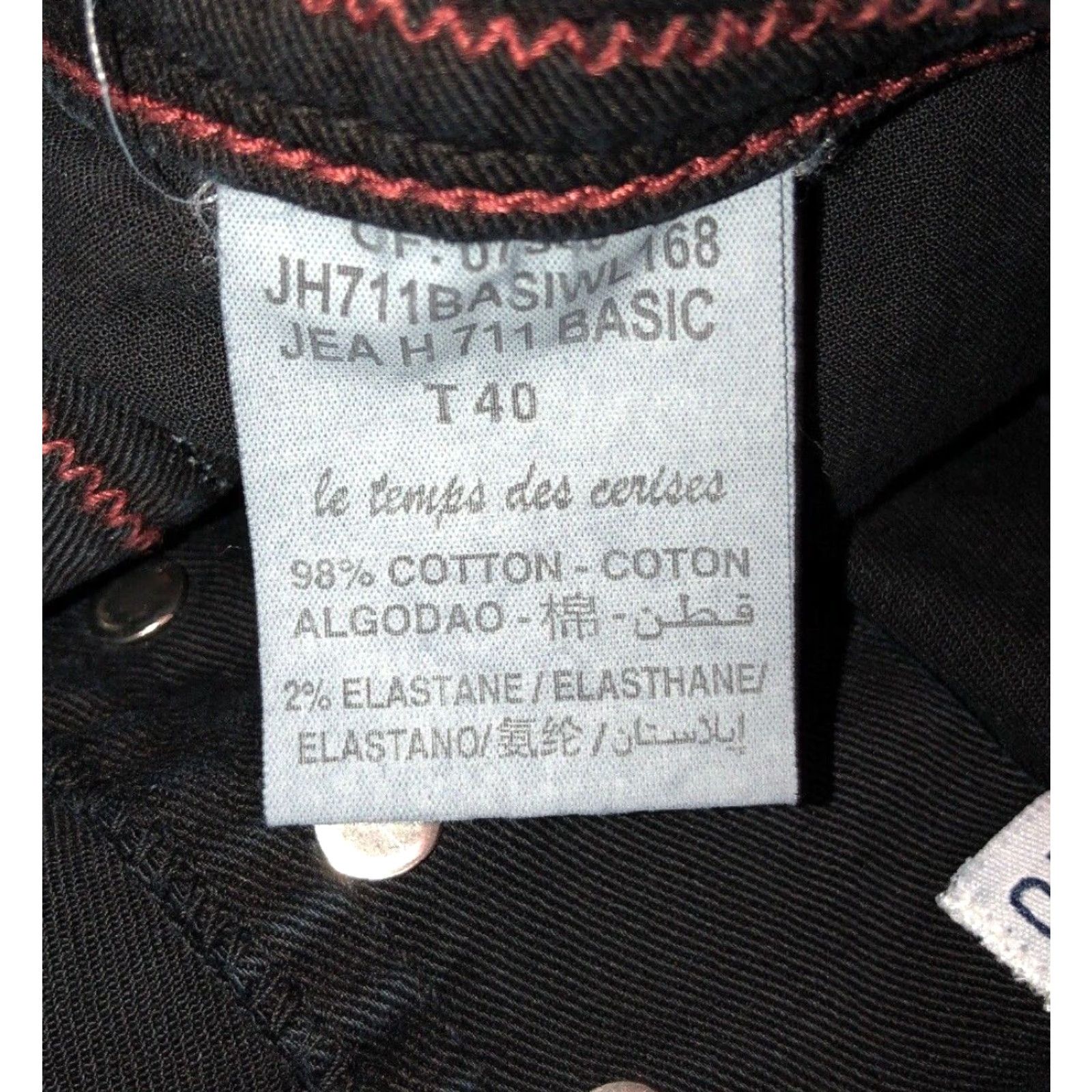 Vintage Creation Francaise Mens Black Distressed Straight Jeans 40 x 33 Button Fly Mens Size US 40 / EU 56 - 6 Thumbnail
