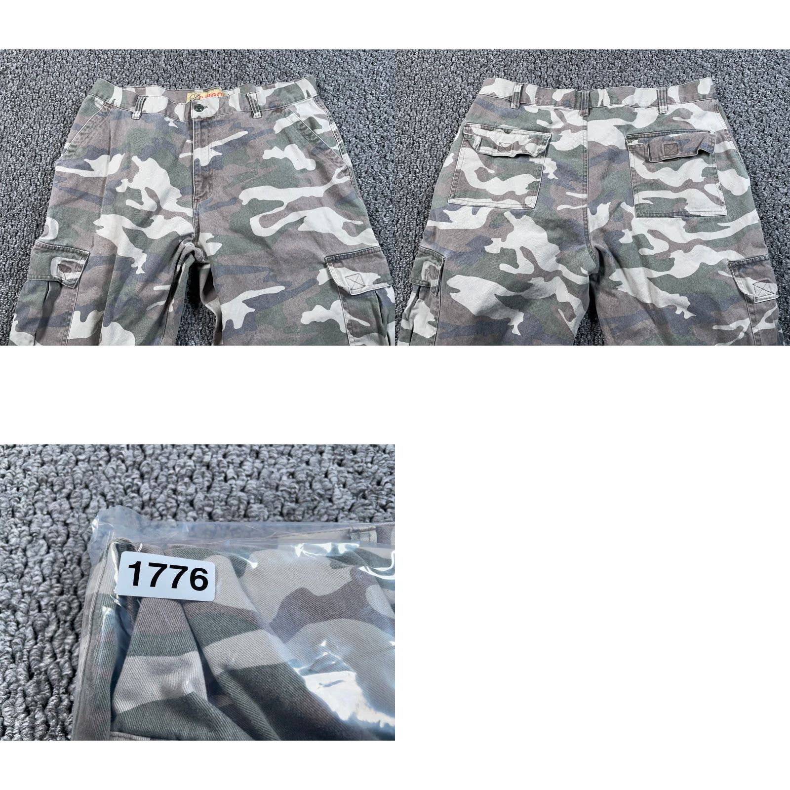 Vintage VINTAGE Nevada Camouflage Cargo Pants Men 35 x 28 Green Camo Straight Leg 90s Army Nature Outdoors Mens Size US 35 - 8 Thumbnail
