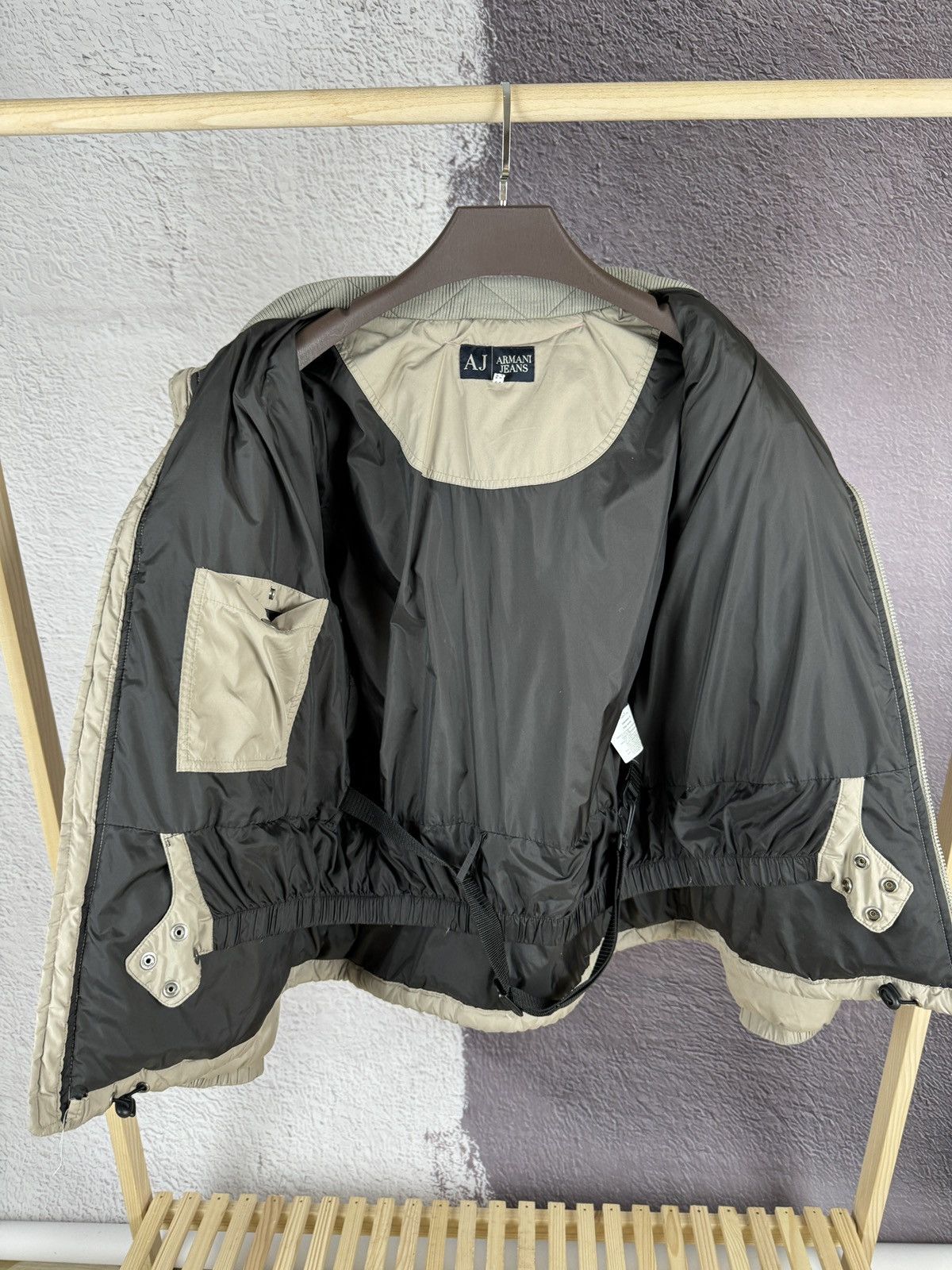 Armani Armani Jeans vintage beige used distressed down jacket Size US XL / EU 56 / 4 - 18 Thumbnail