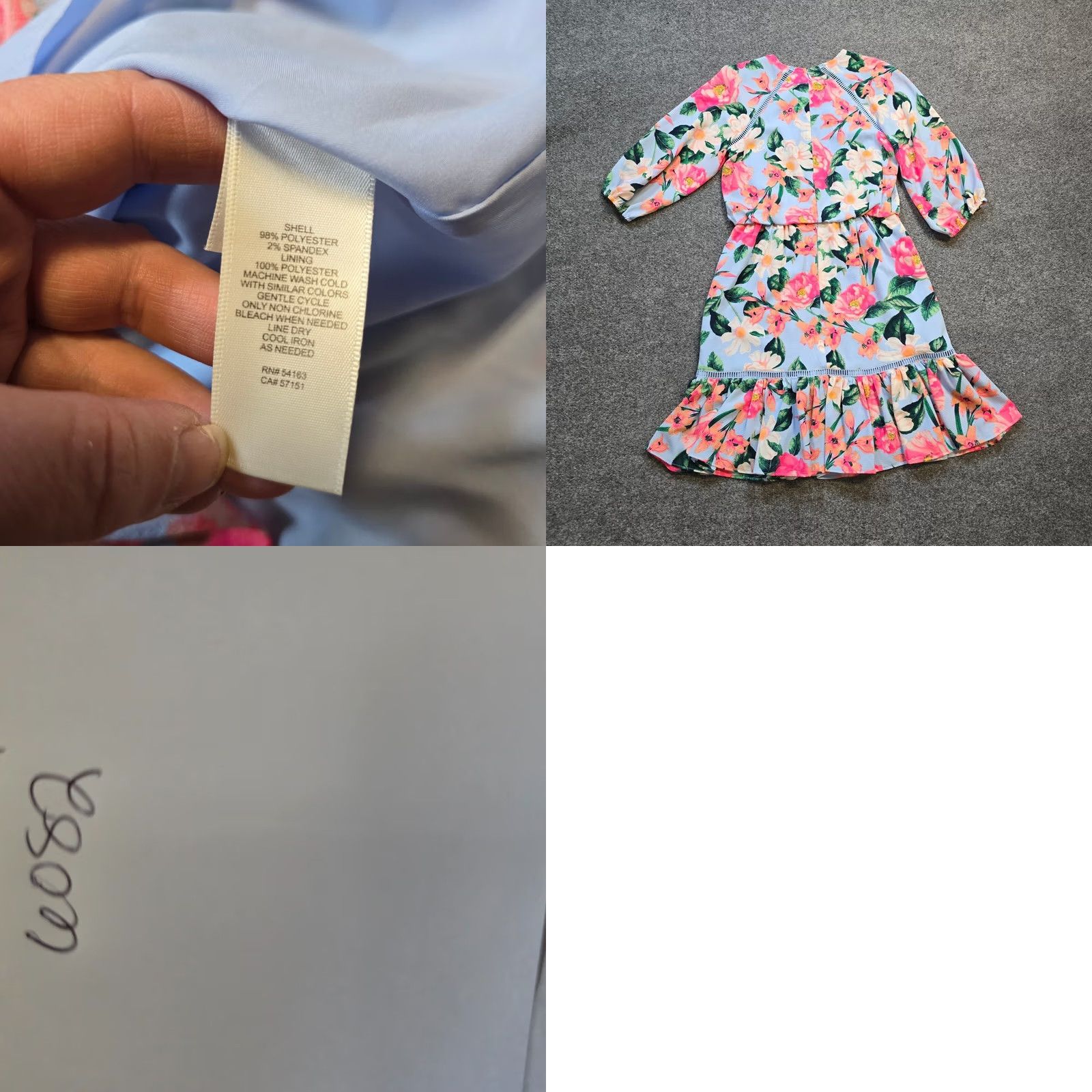 Vintage Eliza J Dress Womens Size 2 Blue Pink Floral Tropical Aloha 3/4 Sleeve Cocktail Size XS / US 0-2 / IT 36-38 - 8 Thumbnail