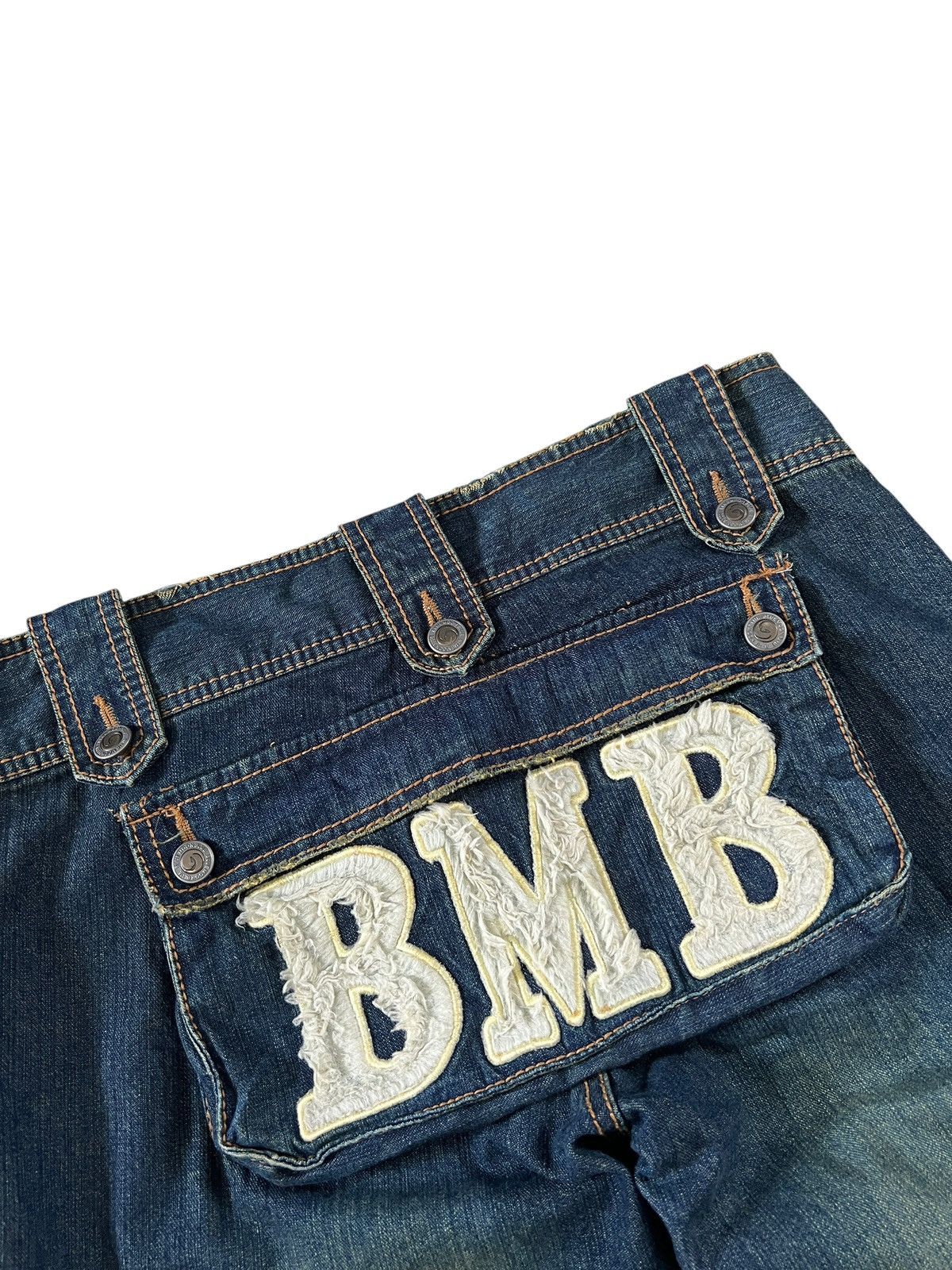 Japanese Brand Blue Moon Blue 🇯🇵 Low rise Flare Cargo Monkey Jeans Size US 32 / EU 48 - 9 Thumbnail