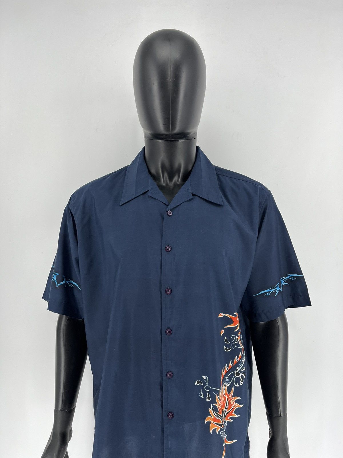Other Vintage 90s Japanese Dragon Crazy Hawaiian Shirt Size US XL / EU 56 / 4 - 1 Thumbnail