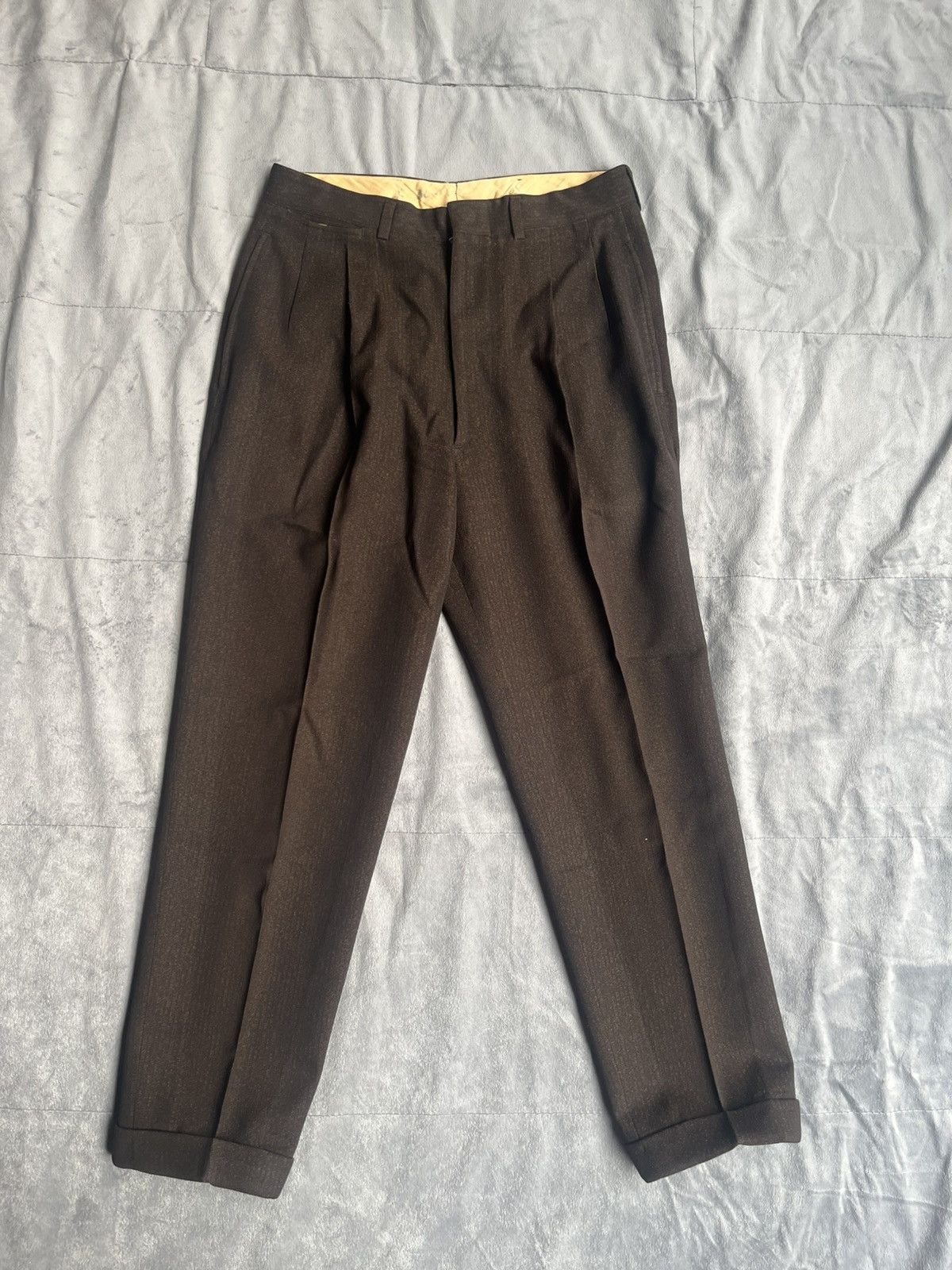 Other Vintage Brown Trousers 29x25.5 Size US 29 - 1 Thumbnail
