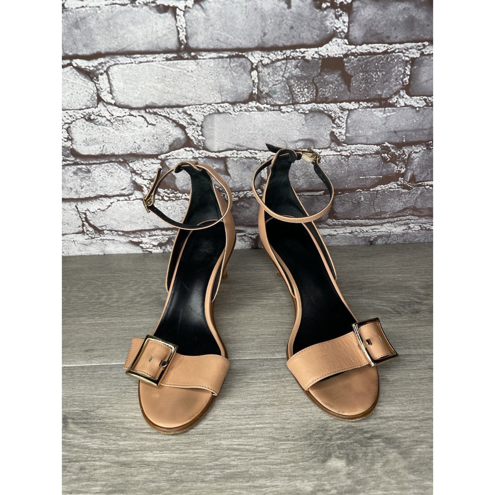 Tibi Tibi Nude Pink Leather Buckle Ankle Strap Stiletto High Heel Size US 6 / IT 36 - 18 Thumbnail