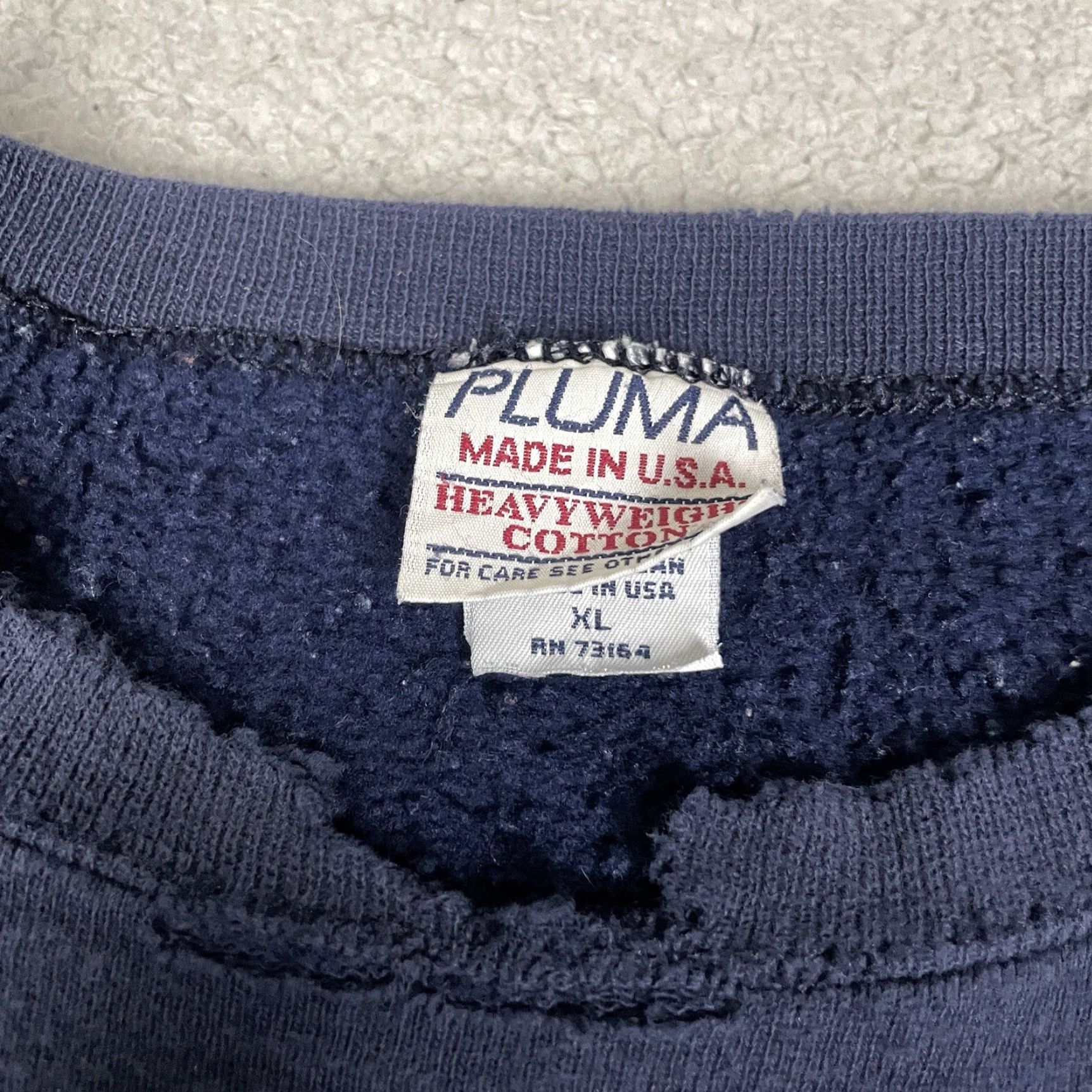 Vintage VINTAGE Pluma Sweatshirt Men's XL Blue Heavyweight Fleece Distressed 90s Crew Neck Blue Pullover Sweatshirt Size US XL / EU 56 / 4 - 4 Thumbnail