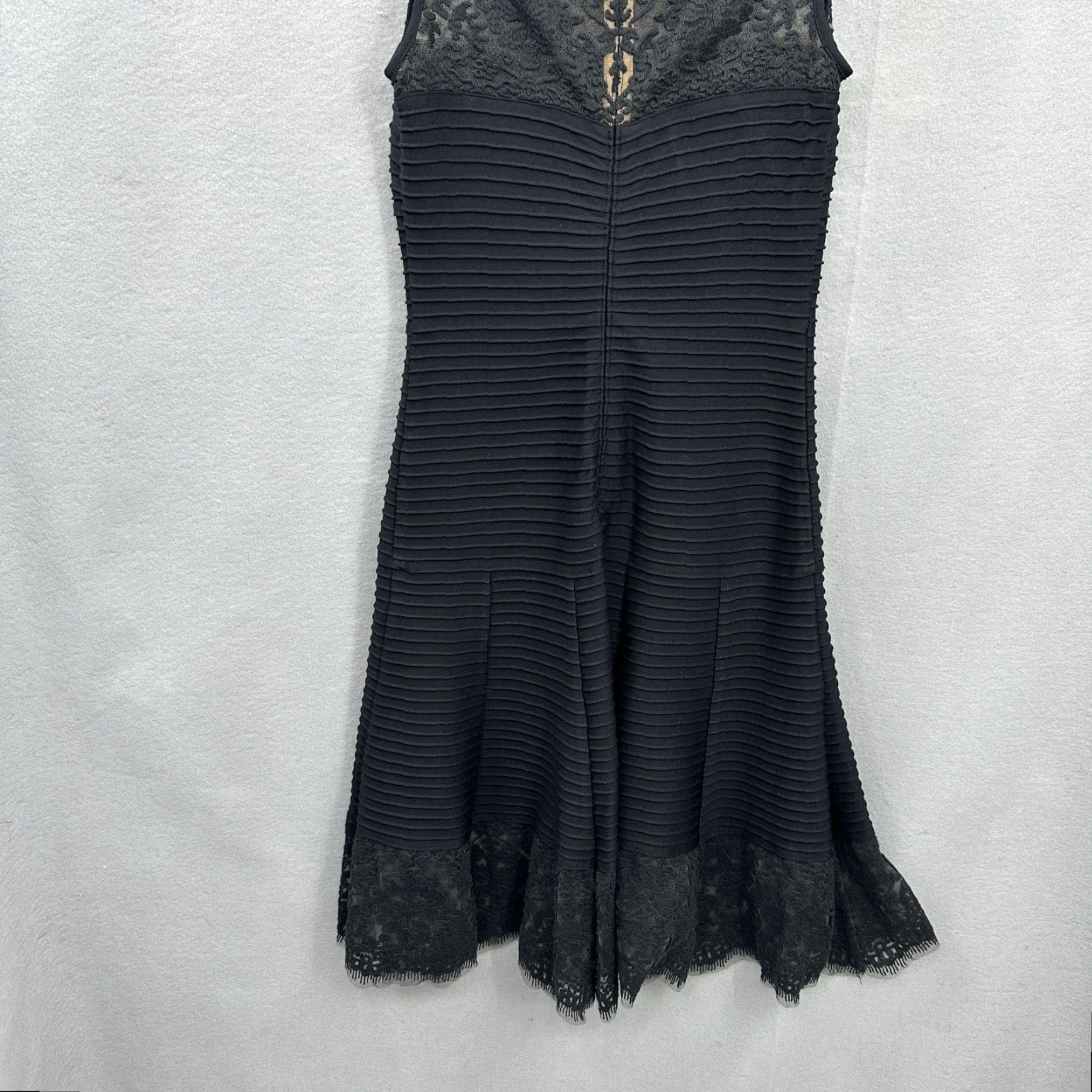 Tadashi Shoji VINTAGE Tadashi Shoji Dress Womens XS A-Line Lace Midi Black Beaded Party Coquette Retro Size XS / US 0-2 / IT 36-38 - 5 Thumbnail