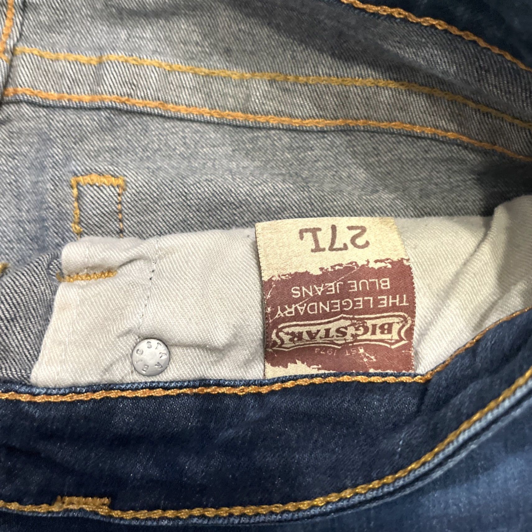 Vintage BIG STAR Jeans Maddie Skinny Womens 27 Regular Blue Denim Stretch Pockets 90s Stars Vintage Collection Size 27" / US 4 / IT 40 - 3 Thumbnail