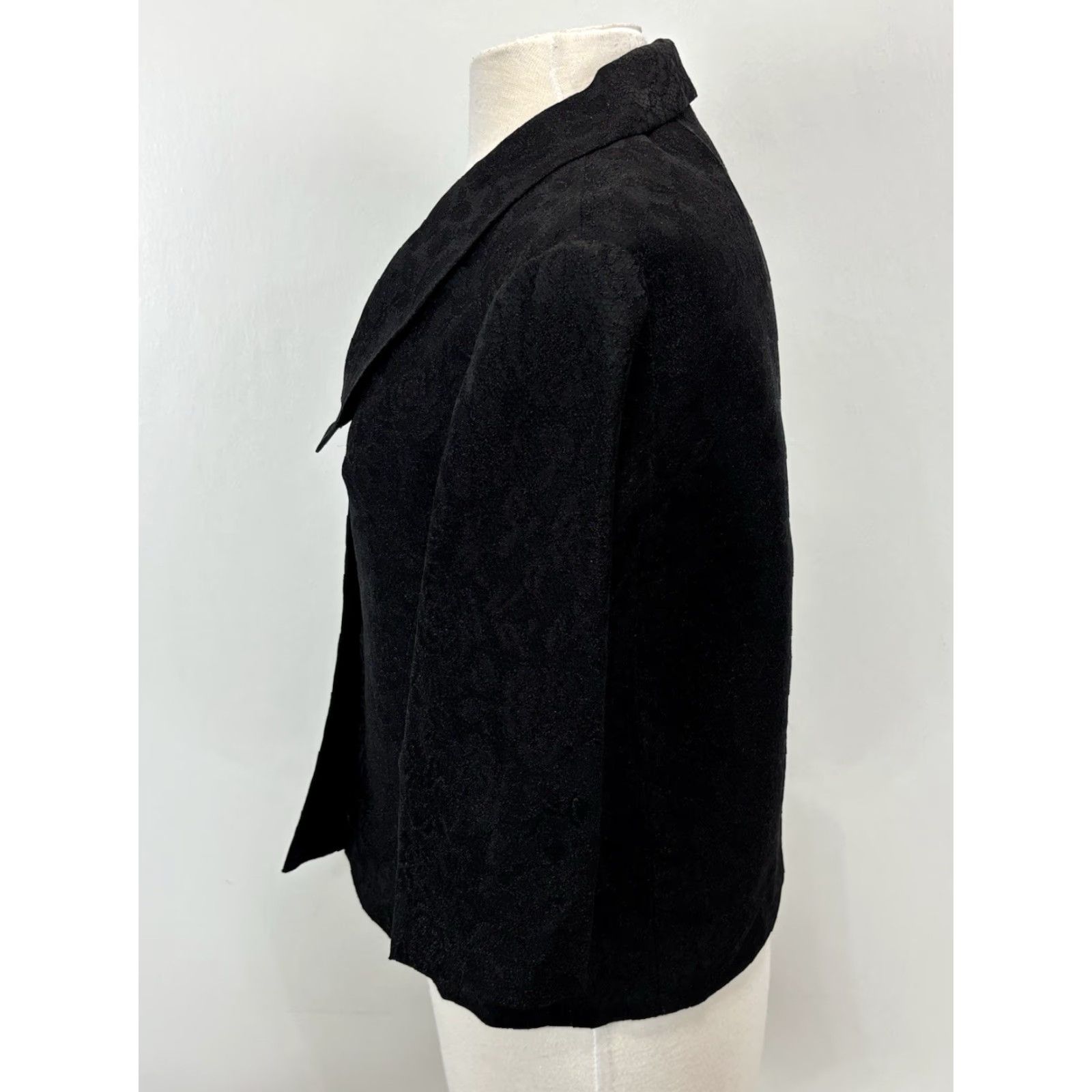 Vintage Vtg Custom 3 Pc Skirt Suit Women’s Black Damask 1950s Shirt Jacket Jackie-O Size 4XL / US 24-26 - 3 Thumbnail