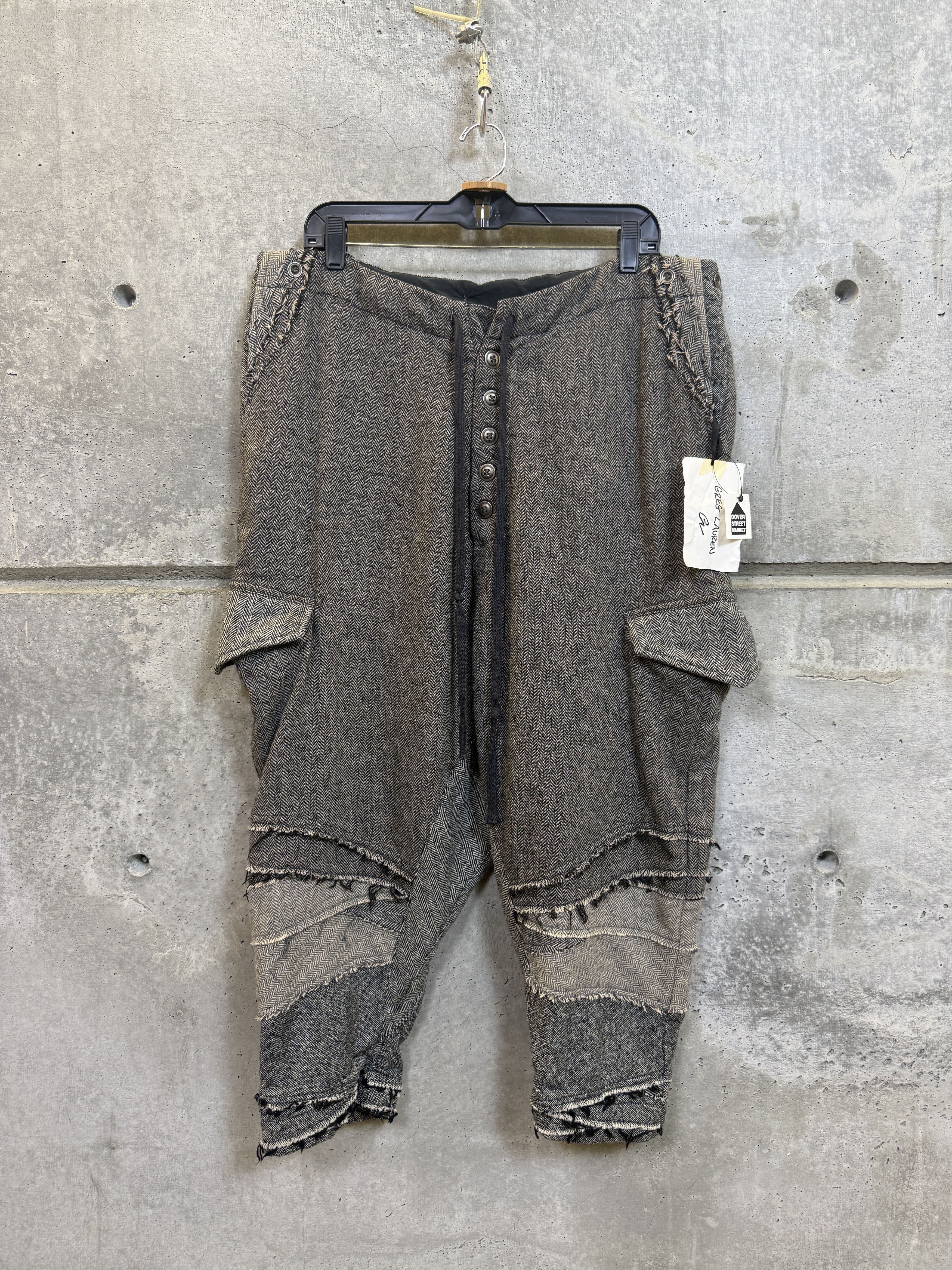 Greg Lauren $2.2k Greg Lauren Mix Herringbone Cargo Drop Pants Size US 34 / EU 50 - 6 Thumbnail