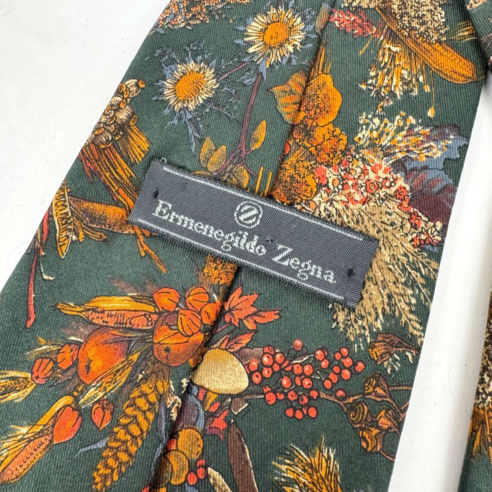 Ermenegildo Zegna Ermenegildo Zegna Silk Tie Green Floral Italy Men One Size Classic (57"-60") Size ONE SIZE - 4 Thumbnail