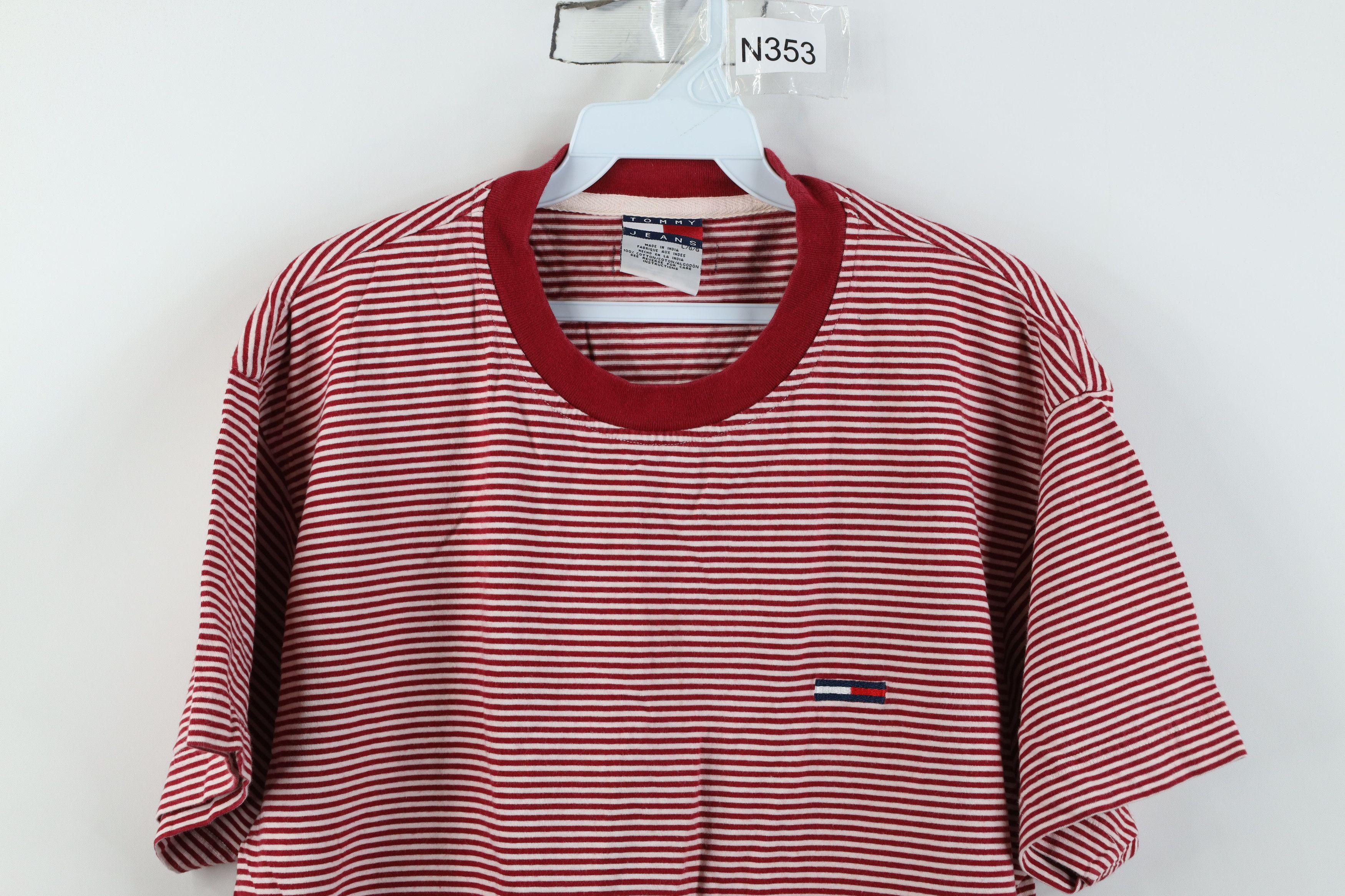 Tommy Hilfiger Vintage 90s Tommy Hilfiger Cane Striped Short Sleeve T-Shirt Size US L / EU 52-54 / 3 - 2 Thumbnail