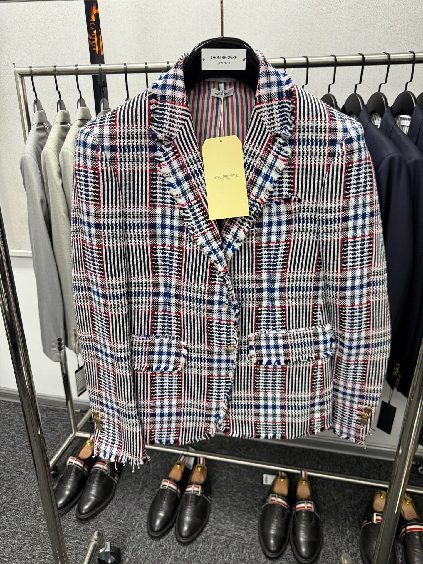 Thom Browne Thom Browne Runway Raw Hem Gold Button Slim Unisex Suit 0 Size XS / US 0-2 / IT 36-38 - 1 Thumbnail