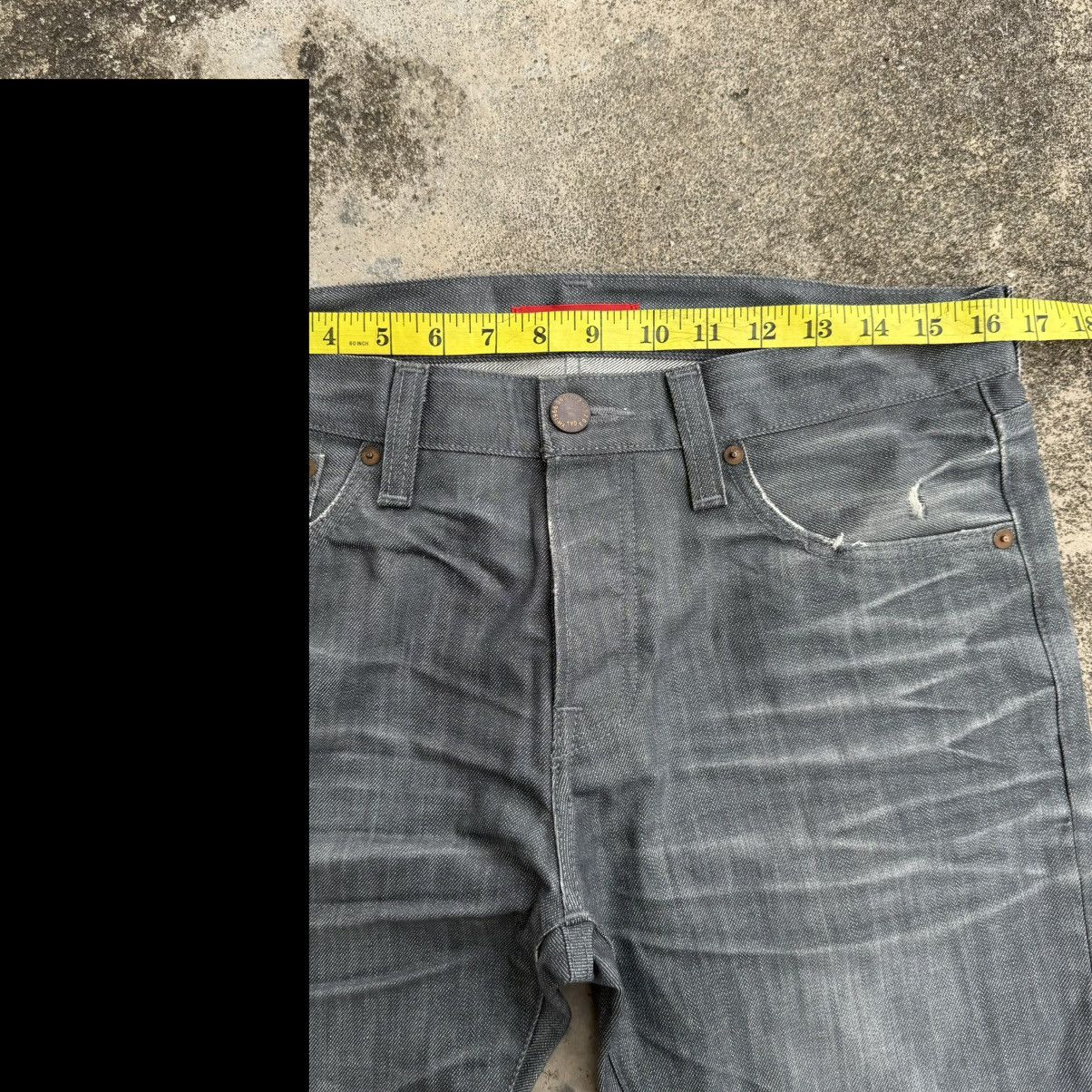 VINTAGE RED CARD FADED GRAY JEAN DENIM PANTS