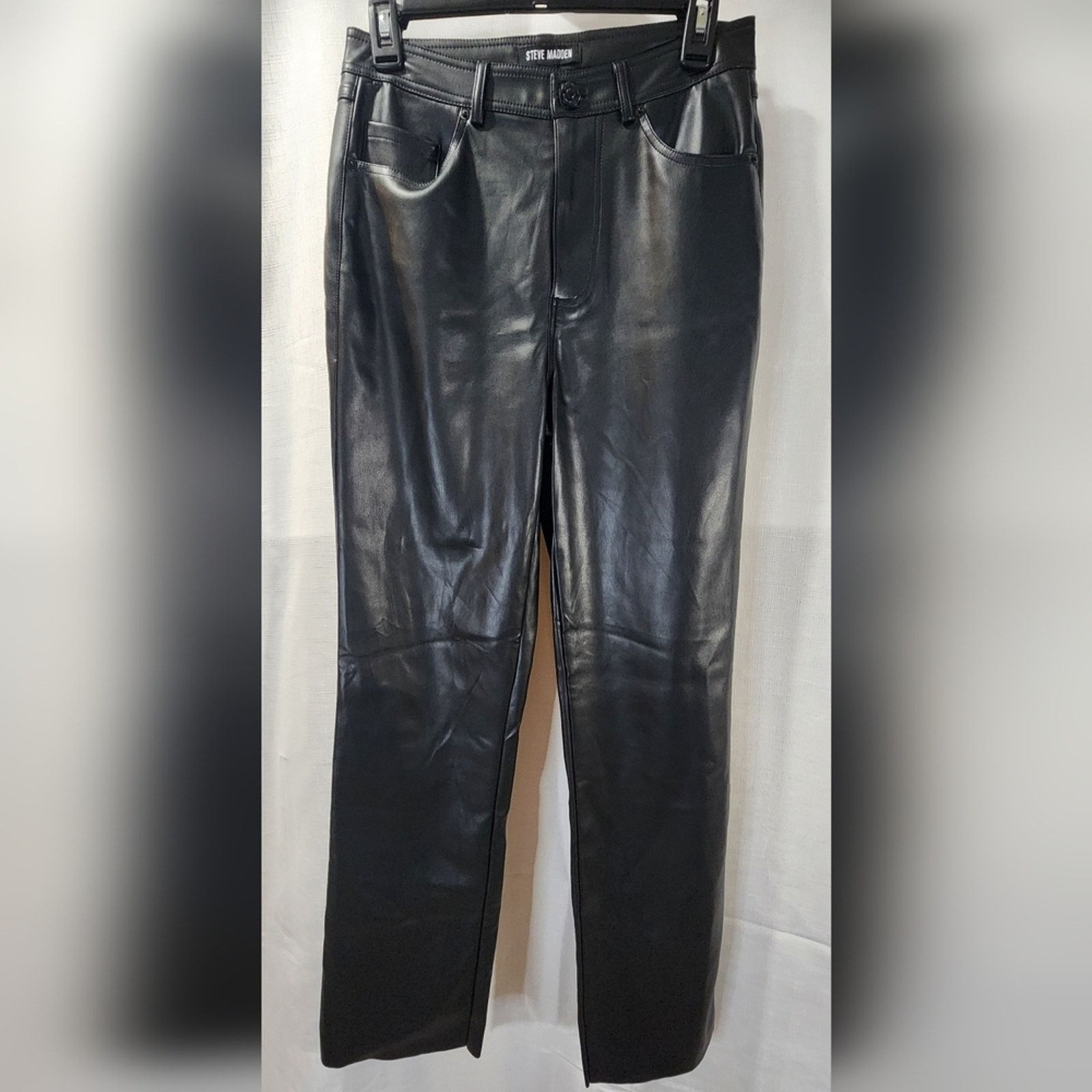 Steve Madden Steve Madden Loren High-Rise Faux-Leather Pants Sz 27 Black Size 27" / US 4 / IT 40 - 2 Thumbnail
