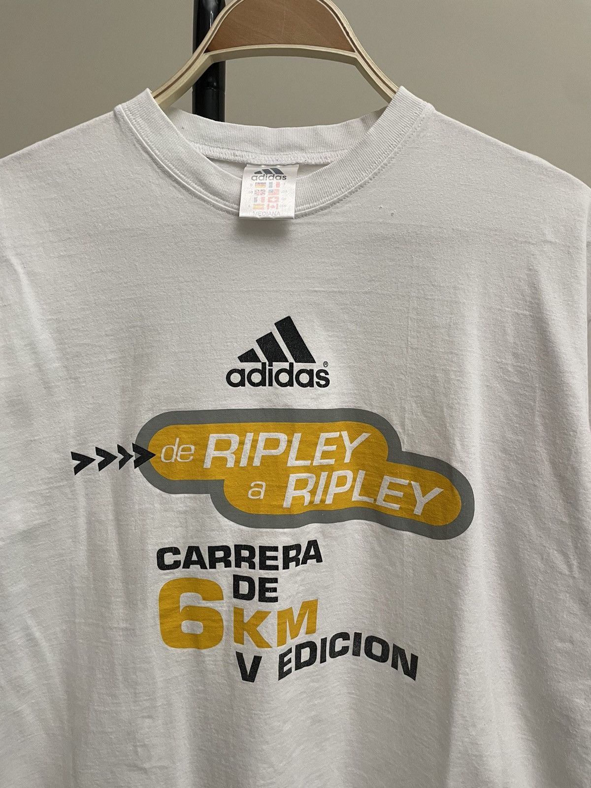 Vintage Vintage Y2K Adidas White Art Graphic Tee Shirt Unsoundrags Size US M / EU 48-50 / 2 - 3 Thumbnail