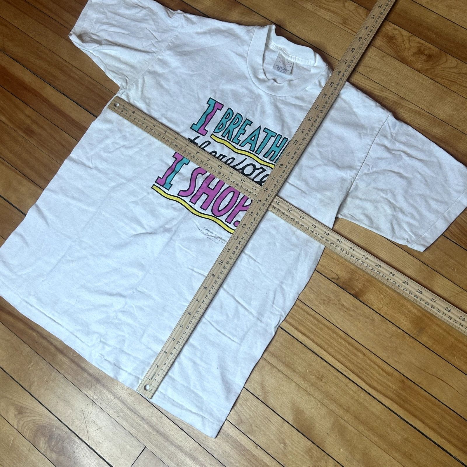Vintage Vintage 90s Funny Shopping T-Shirt Large Size US L / EU 52-54 / 3 - 3 Thumbnail