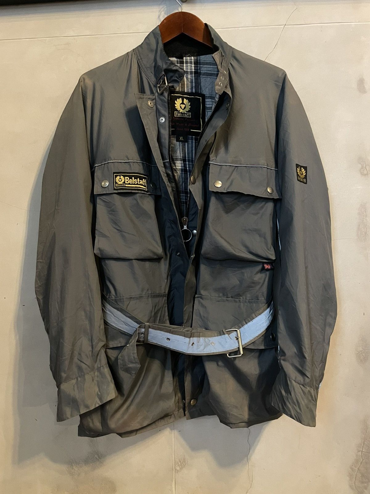 Vintage BELSTAFF Full Zip Band Neck Belted Pockets Lightweight XL Size US XL / EU 56 / 4 - 1 Thumbnail