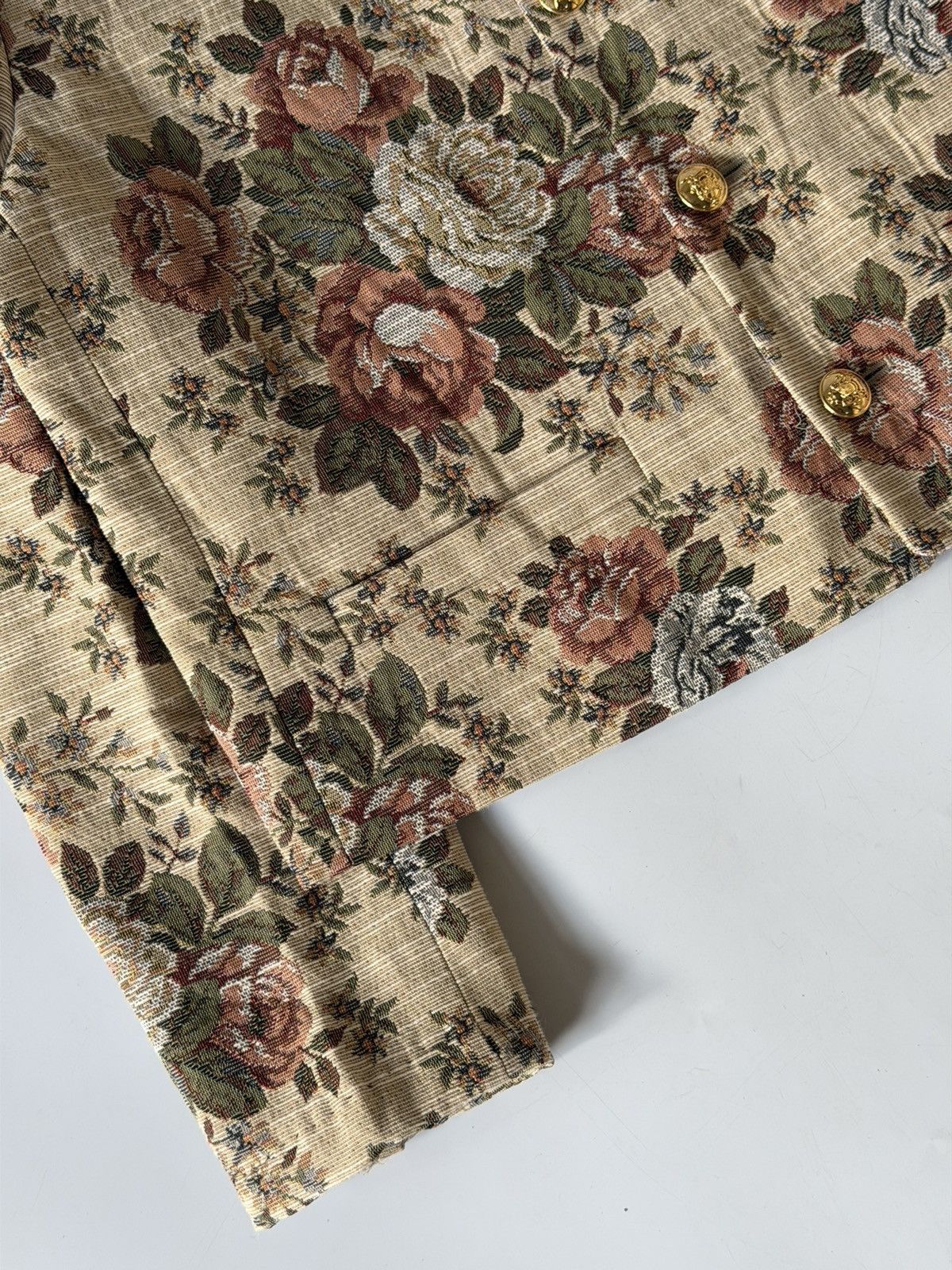Celine Celine Pre-Spring 2020 Beige Floral Print Evening Jacket Size S / US 4 / IT 40 - 4 Thumbnail