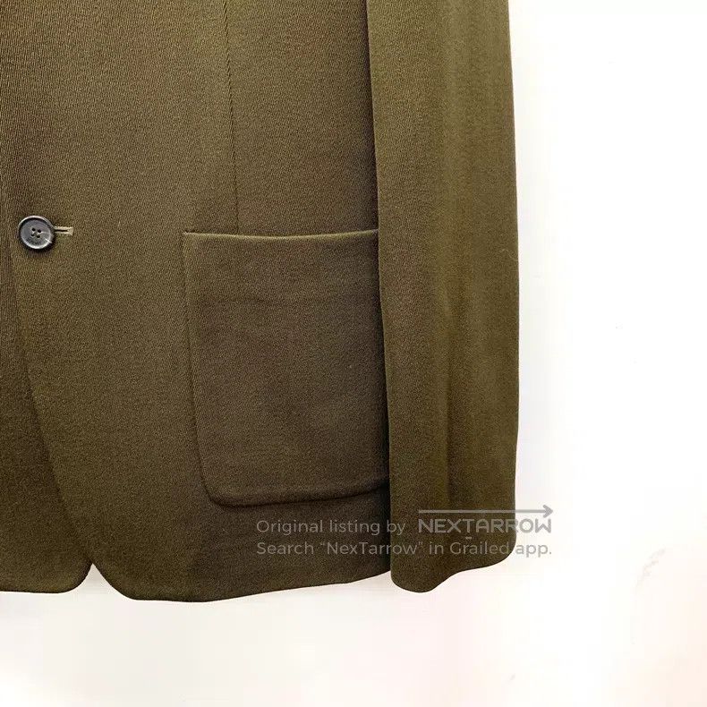 Loewe Loewe Green Wool Hooded Drawstring Notched Collar Single-B Size M / US 6-8 / IT 42-44 - 4 Thumbnail