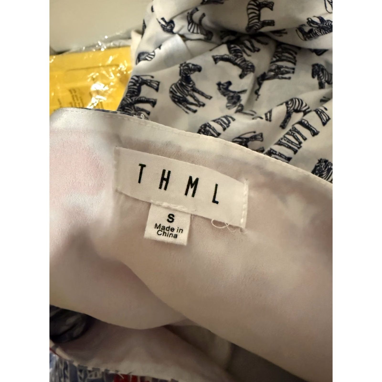 Vintage THML Dress XS blue floral embroidered Flutter Sleeve beach travel casual short sleeve shift dress Womens JS Size XS / US 0-2 / IT 36-38 - 7 Thumbnail