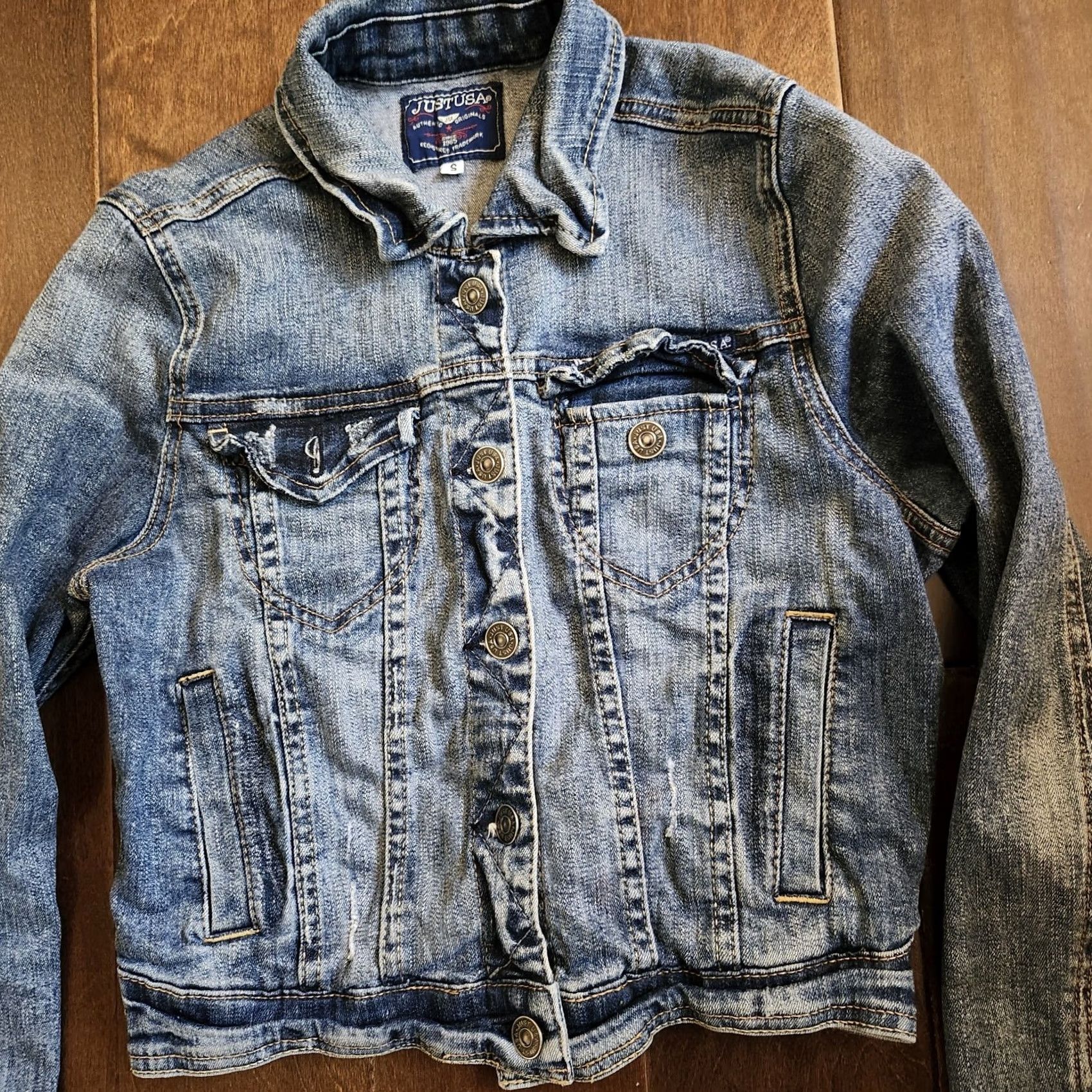 Denime Just USA Jacket S Blue Women Juniors Button Denim Size MISSING CUFF Size S / US 4 / IT 40 - 5 Thumbnail
