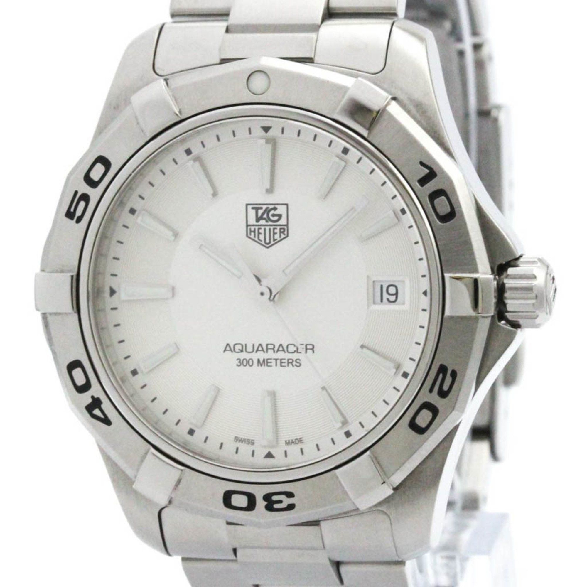Polished TAG HEUER Aquaracer Stainless Steel Quartz Mens Watch WAP1111 BF578724