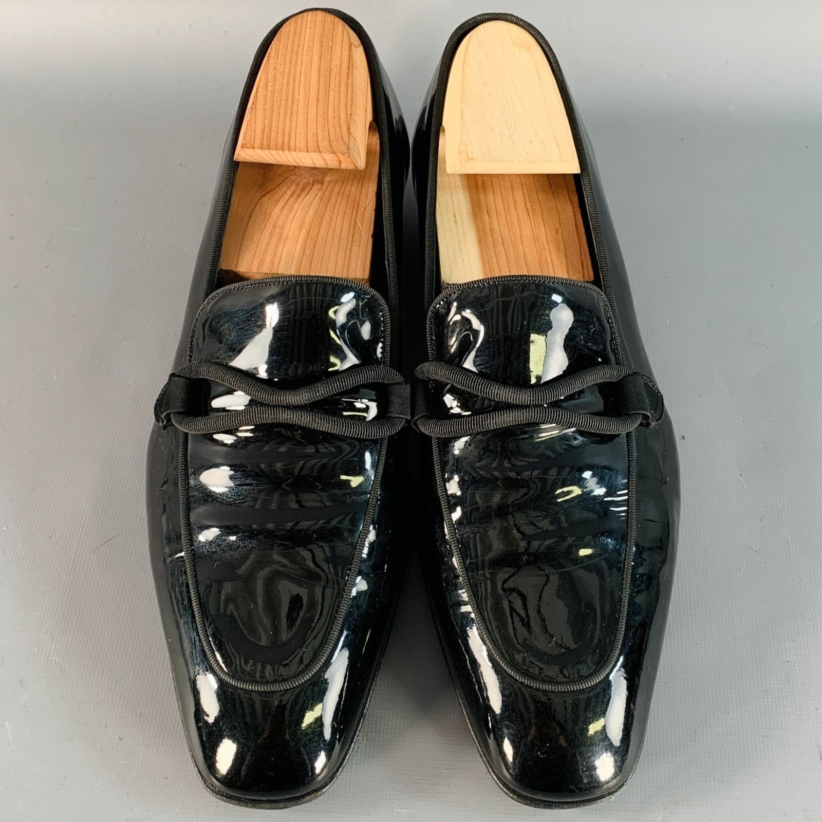 Tom Ford 10.5 Nero Black Patent Leather Grosgrain Trim Slip On Size US 10.5 / EU 43-44 - 4 Thumbnail