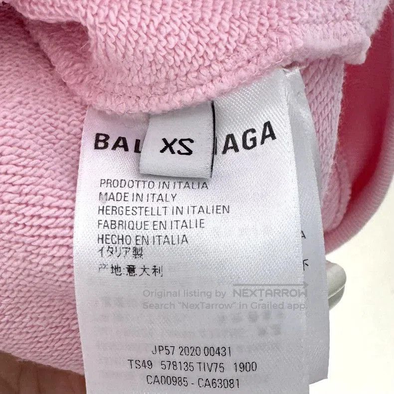 Balenciaga XS Pink Crew Hoodie.