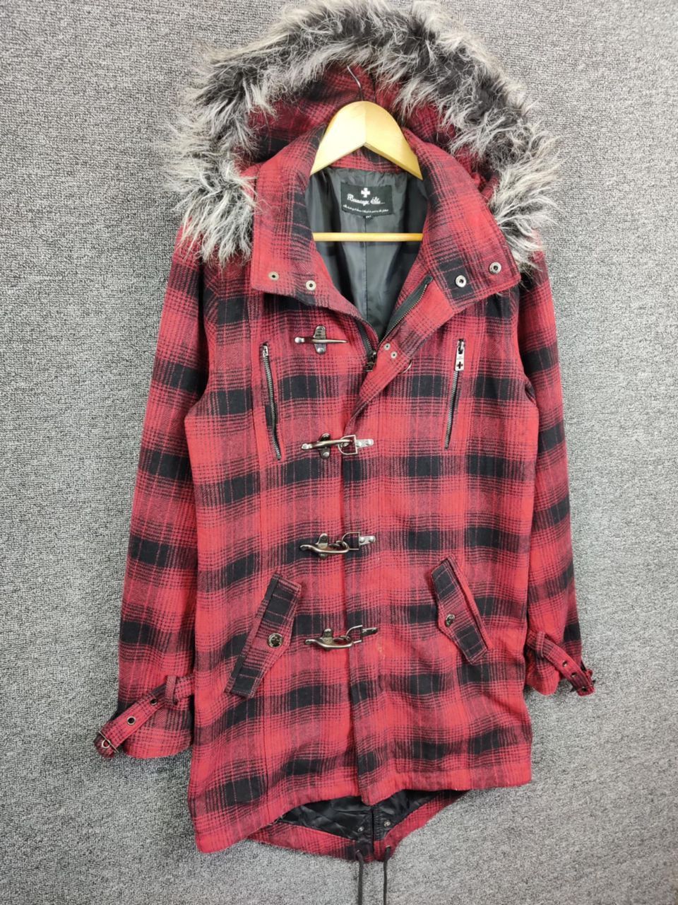 BERNINGS SHO Vintage Berning Sho Plaid Fireman Wool Parka Fishtail Jacket Size US M / EU 48-50 / 2 - 5 Thumbnail