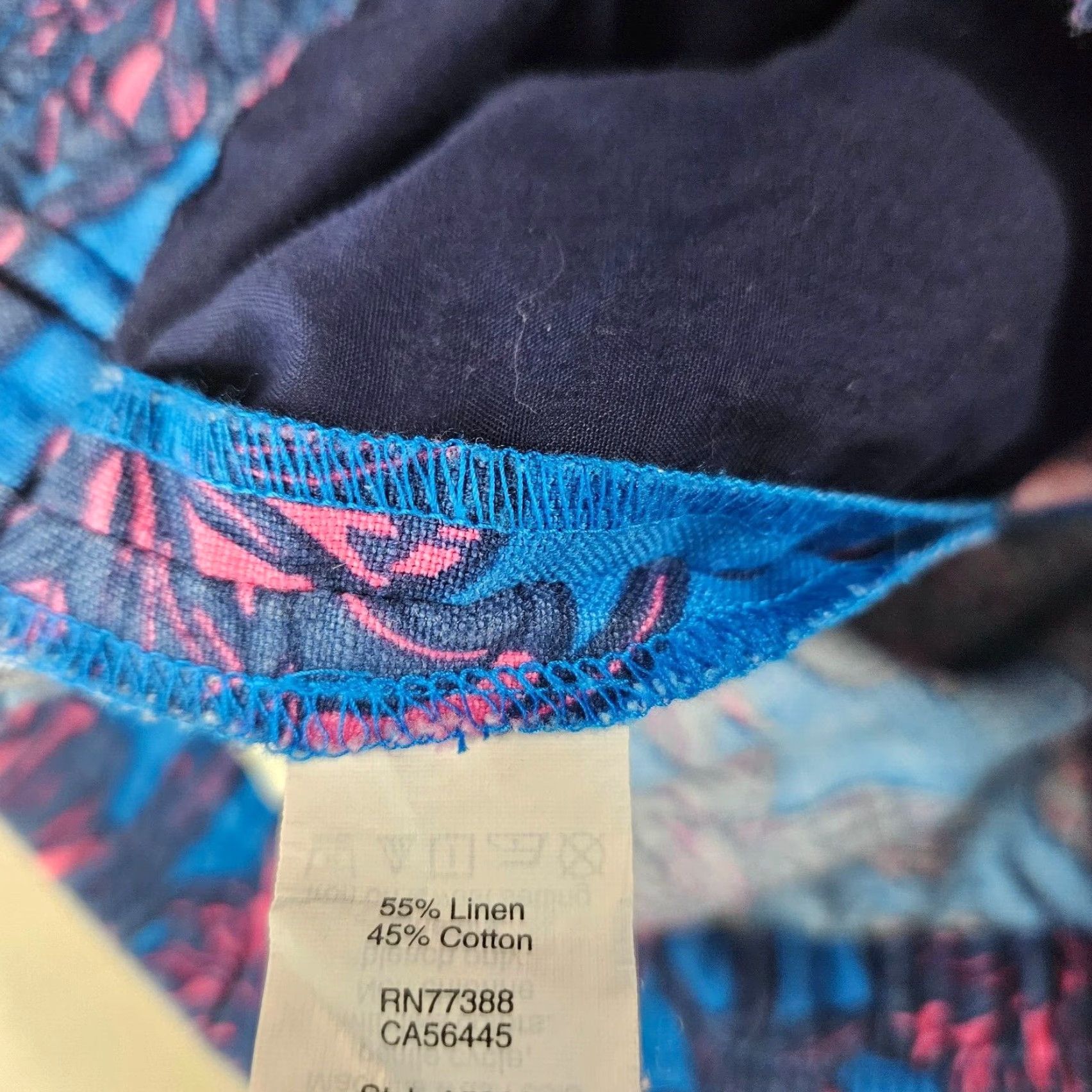 J.Crew J.CREW Womens Shorts Size 4 Blue Pink Floral Linen Blend Pull On Mid Rise Shorts Womens Size 27" / US 4 / IT 40 - 4 Thumbnail