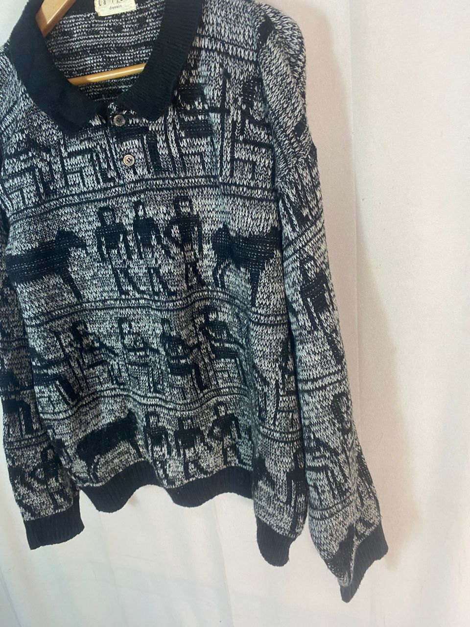 Designer × Japanese Brand × Vintage Unisex 🔥La’fiori dessin fullprint knitwear sweatshirt Size US L / EU 52-54 / 3 - 3 Thumbnail