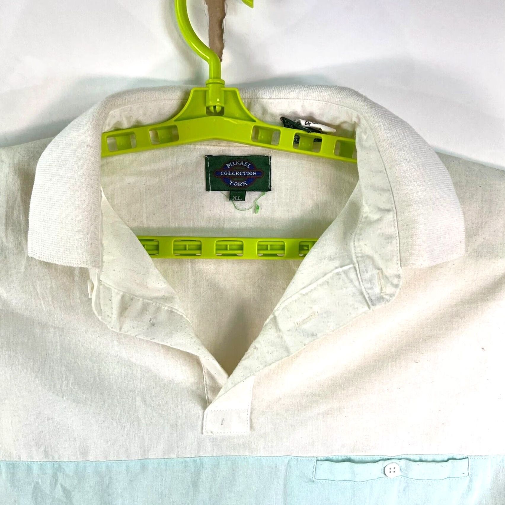 Vintage VINTAGE Mikael Aghal Polo Shirt Shirt Adult XL White Blue Striped Pocket 90s Mens Polo Size US XL / EU 56 / 4 - 3 Thumbnail
