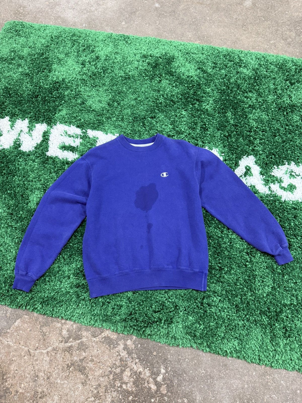 Champion × Vintage Vintage Blue Champion Embroidered Logo Sweatshirt Medium M Size US M / EU 48-50 / 2 - 1 Thumbnail