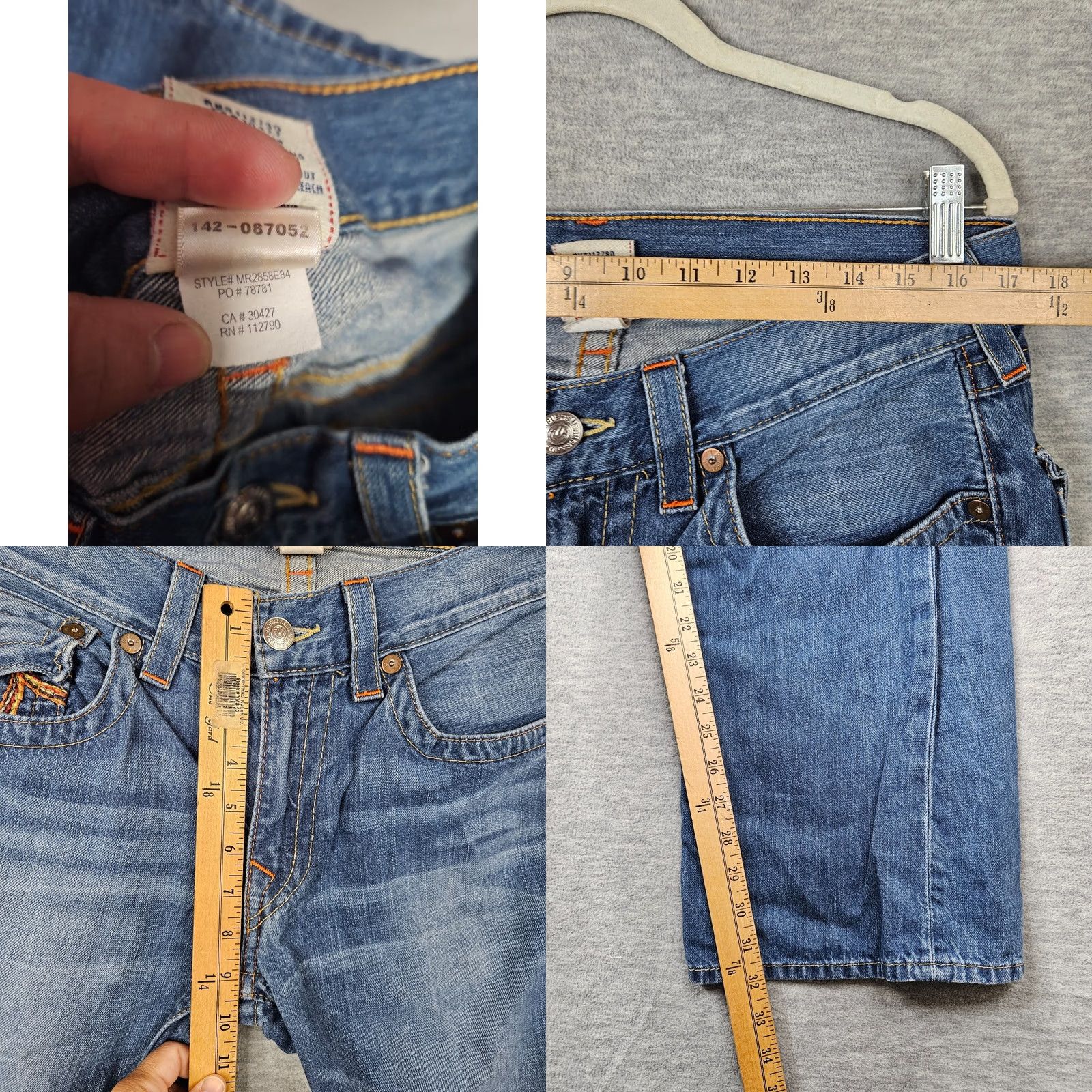 True Religion True Religion Jeans YK2 Blue Boot Cut Straight Leg Flap Logo Men's Size 33 Regular Inseam 32 Denim Cotton Blend 5-Pocket Size US 33 - 8 Thumbnail