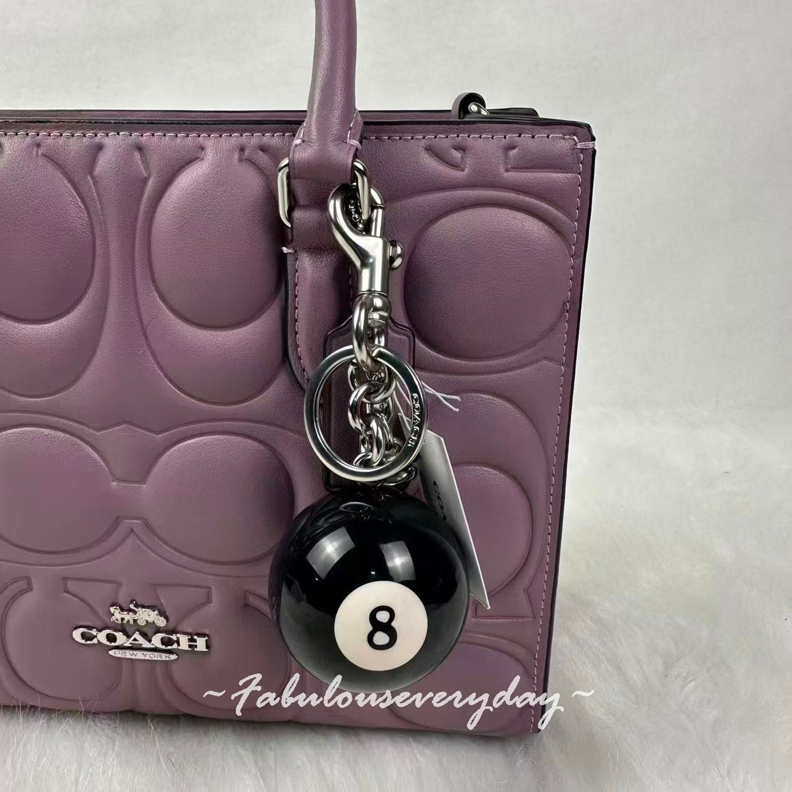 Coach Coach Eight Ball Bag Charm Keychain Keyring CEA15 NWT Size ONE SIZE - 2 Thumbnail