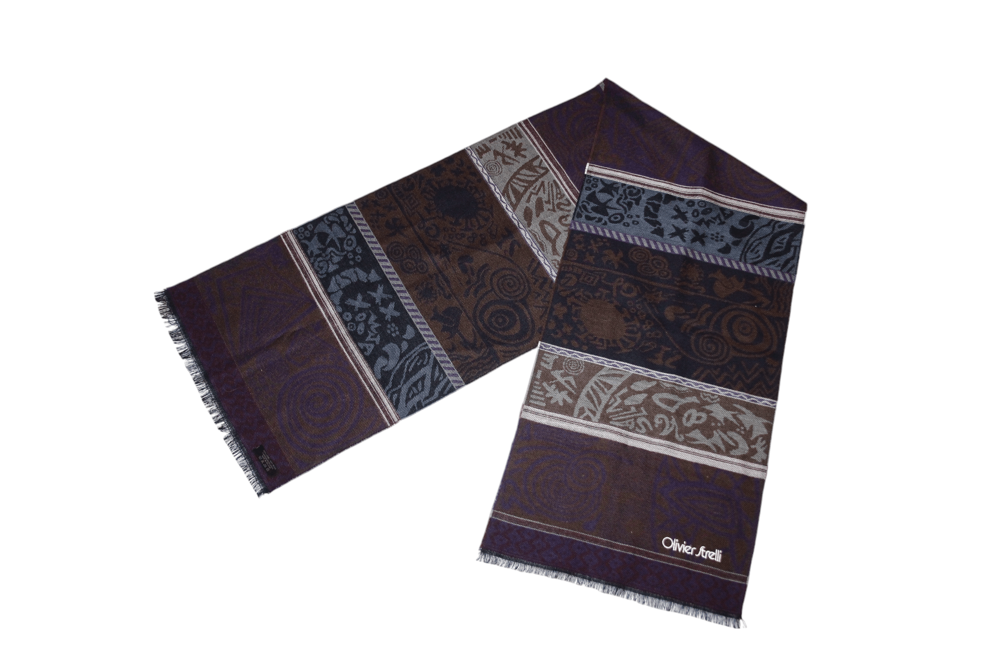 Other UK Olivier Strelli abstract patterns wool scarf 160cm x 35cm Size ONE SIZE - 6 Thumbnail