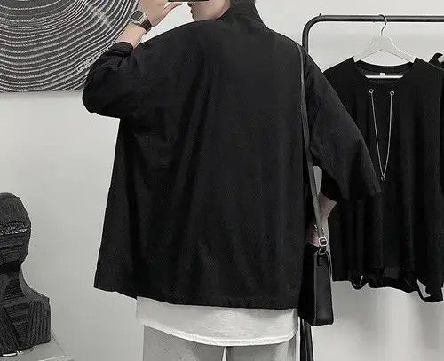 Japanese Brand New Summer Collection Modish Cardigan Kimono Noragi Unisex Size US L / EU 52-54 / 3 - 4 Thumbnail
