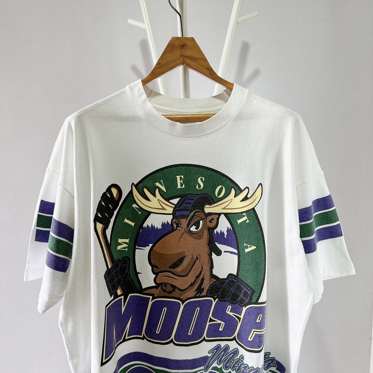 Vintage 90s Minnesota Moose hockey t-shirt/ XL Size US XL / EU 56 / 4 - 3 Thumbnail