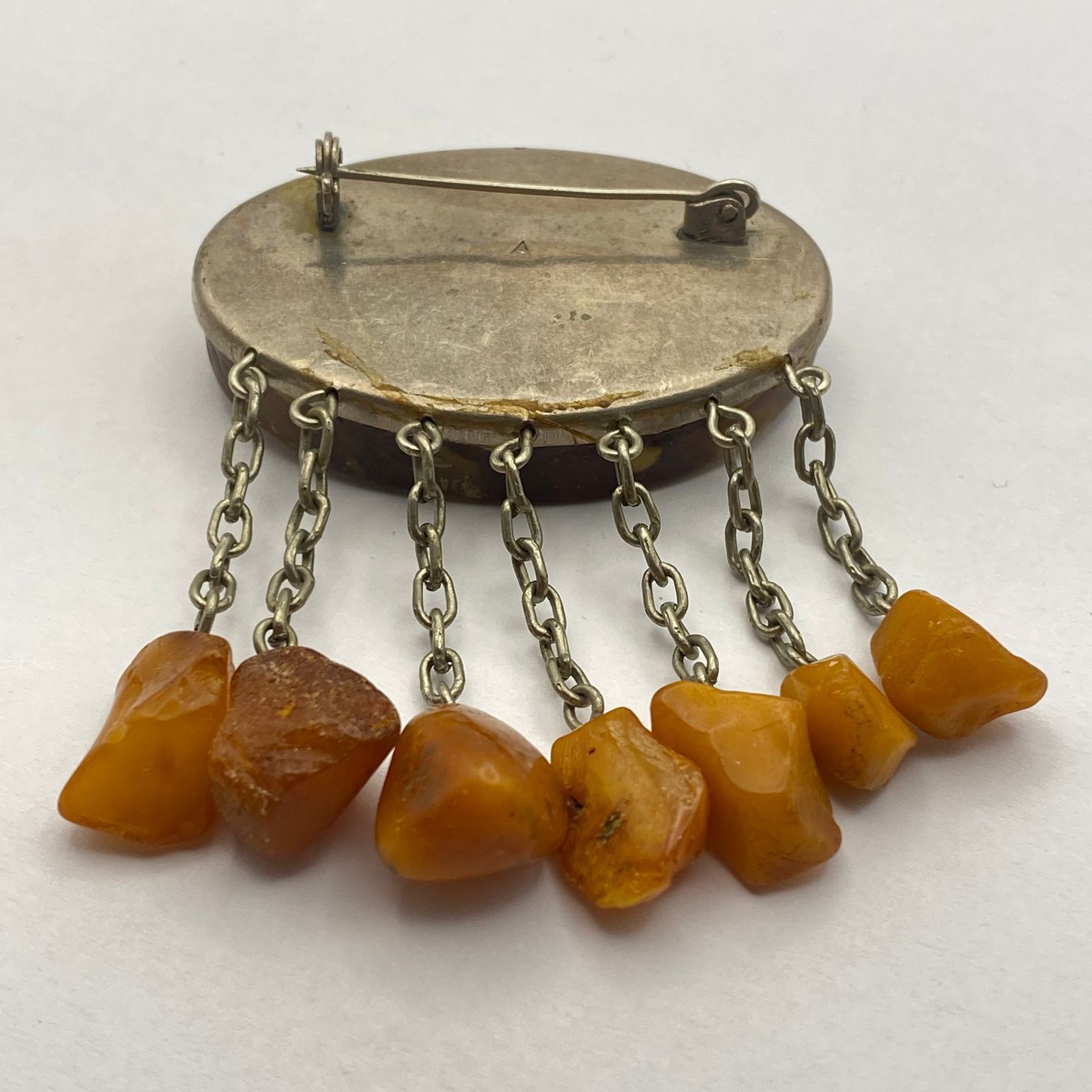 Vintage Vintage Soviet Baltic Amber Dangle Brooch USSR 21.8g Size ONE SIZE - 5 Thumbnail
