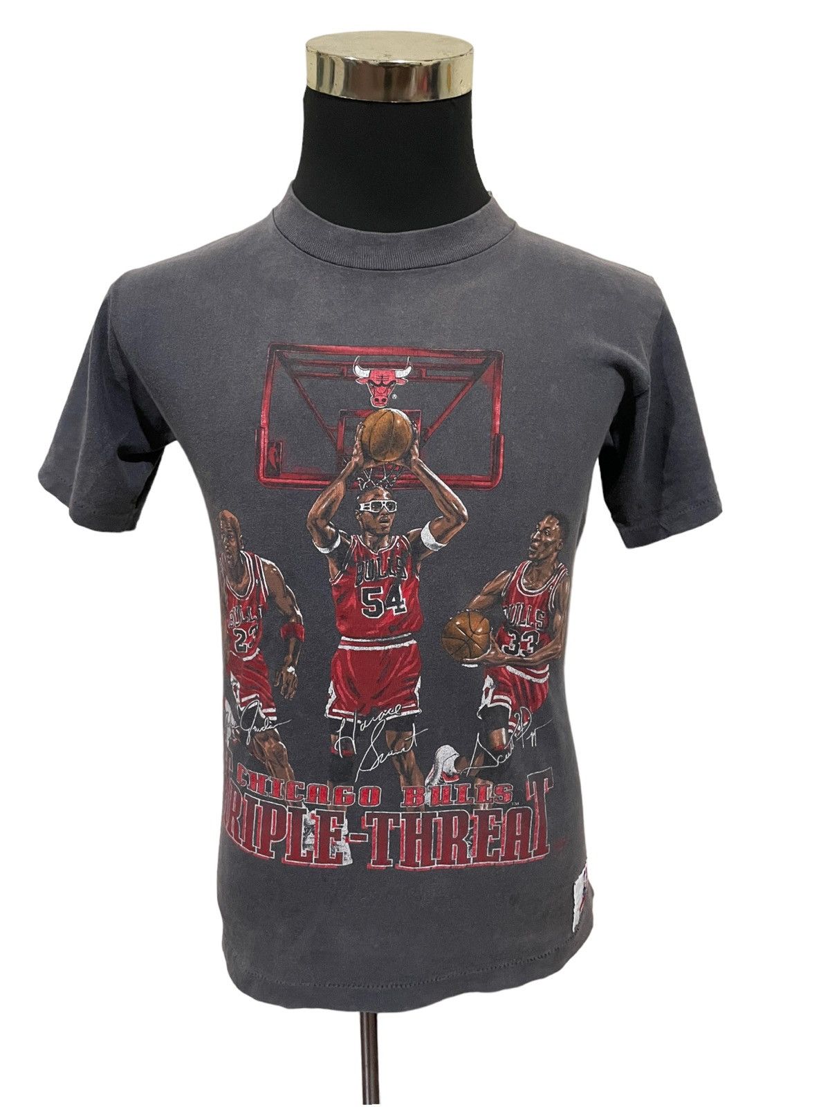 NBA × Vintage Distressed Chicago Bulls Triple Threar Michael Jordan Tee Size US M / EU 48-50 / 2 - 2 Thumbnail