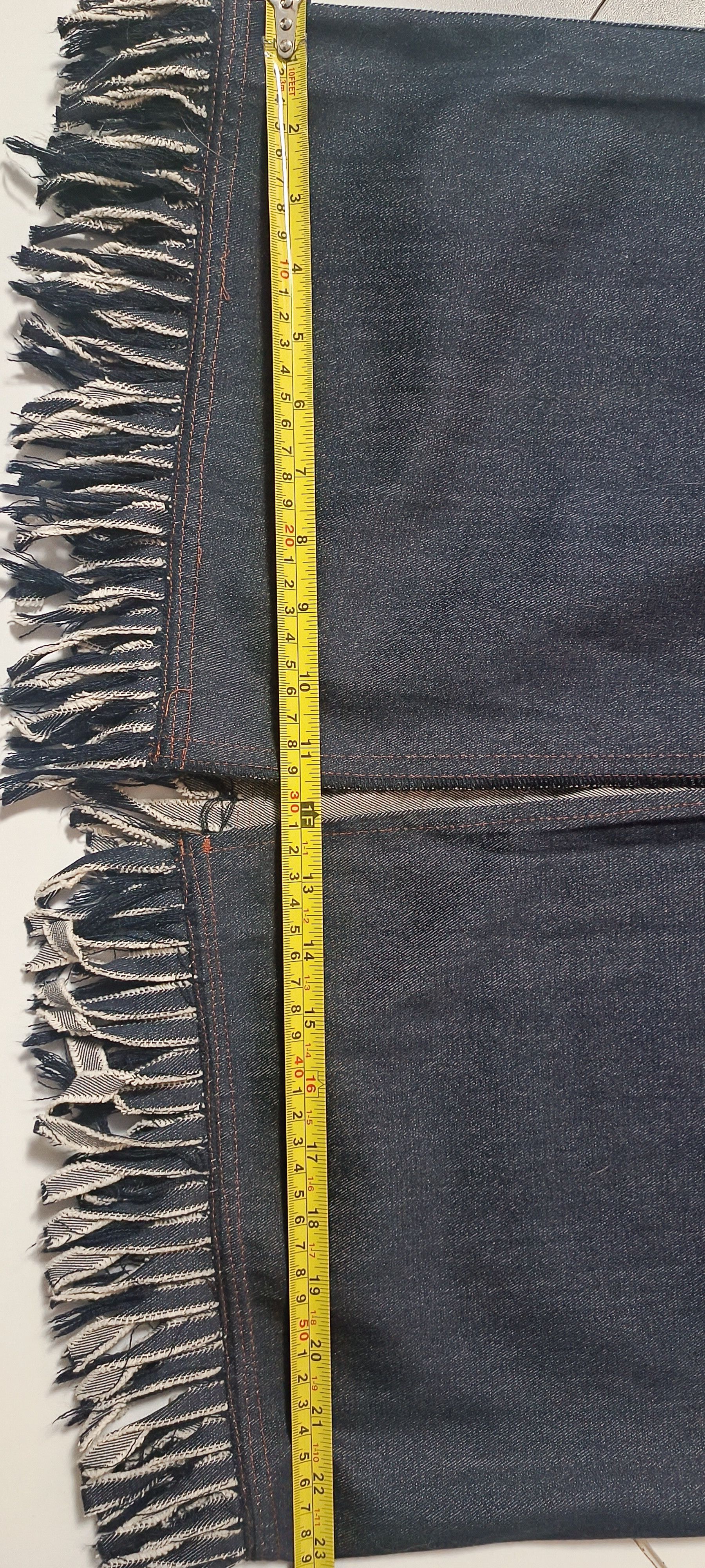 Jean Paul Gaultier Fall 1992- GaultierJeans - Fringed denim long dress Size L / US 10 / IT 46 - 12 Thumbnail