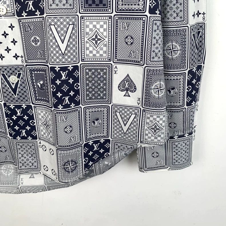 Louis Vuitton Louis Vuitton Grey Poker Full Print Cotton Lapel Long Slee Size US XS / EU 42 / 0 - 4 Thumbnail
