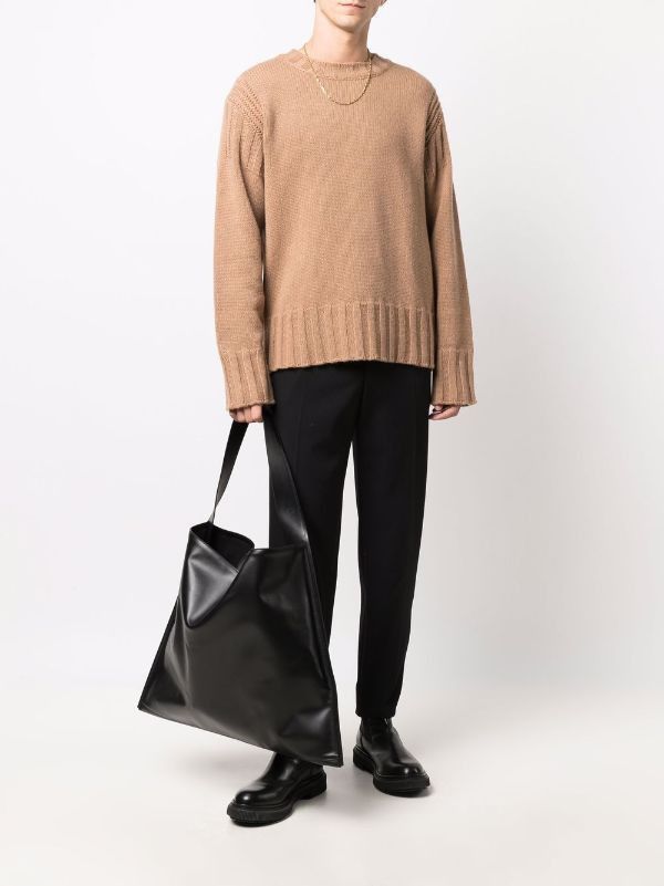 Jil Sander o1y1124 Low Shoulder Sleeves Sweater in Beige Size US M / EU 48-50 / 2 - 2 Thumbnail