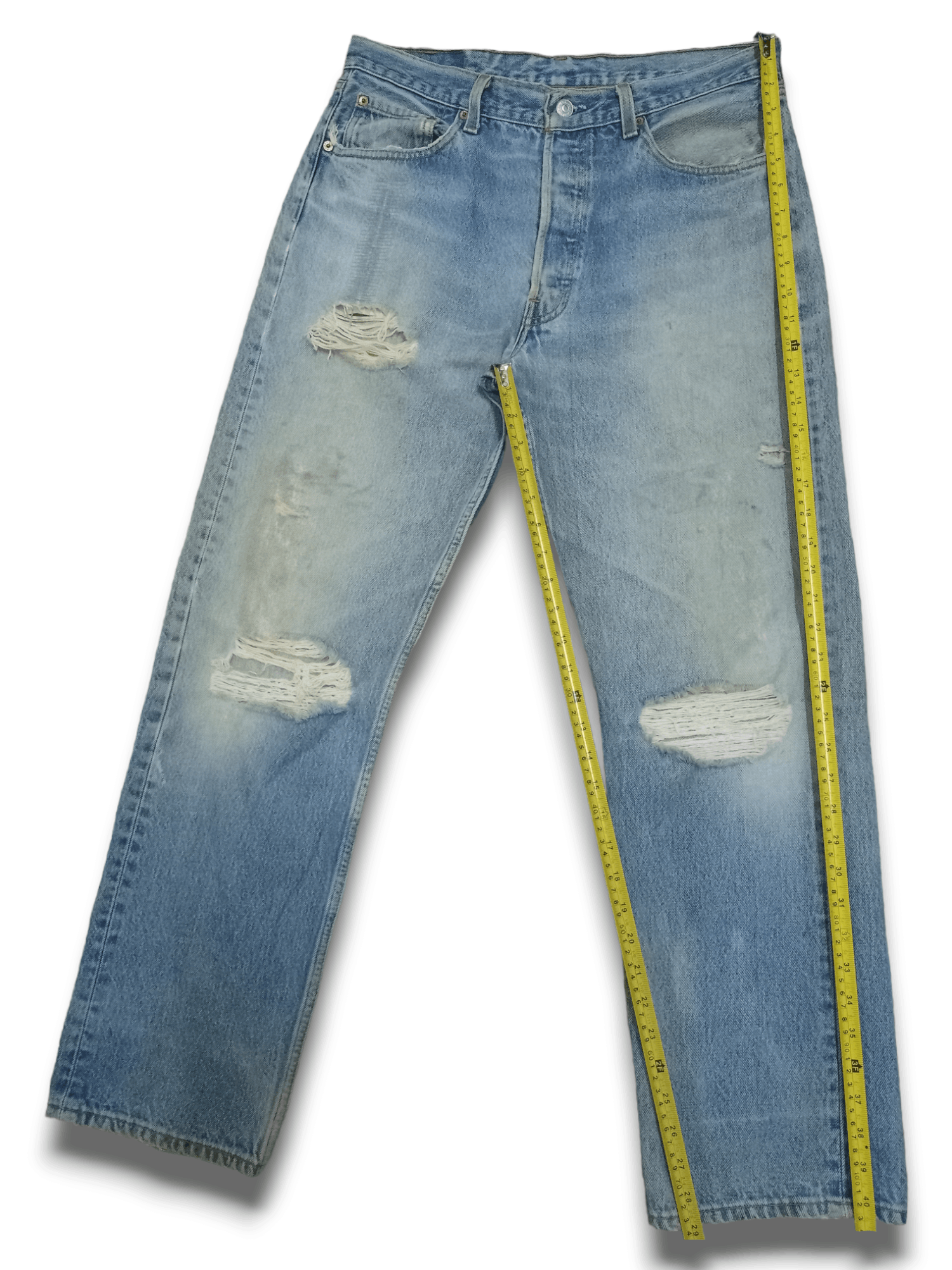 Levi's × Levi's Vintage Clothing Vintage 90s Levis 501 Button Fly Distressed Baggy Jeans Size US 32 / EU 48 - 11 Thumbnail