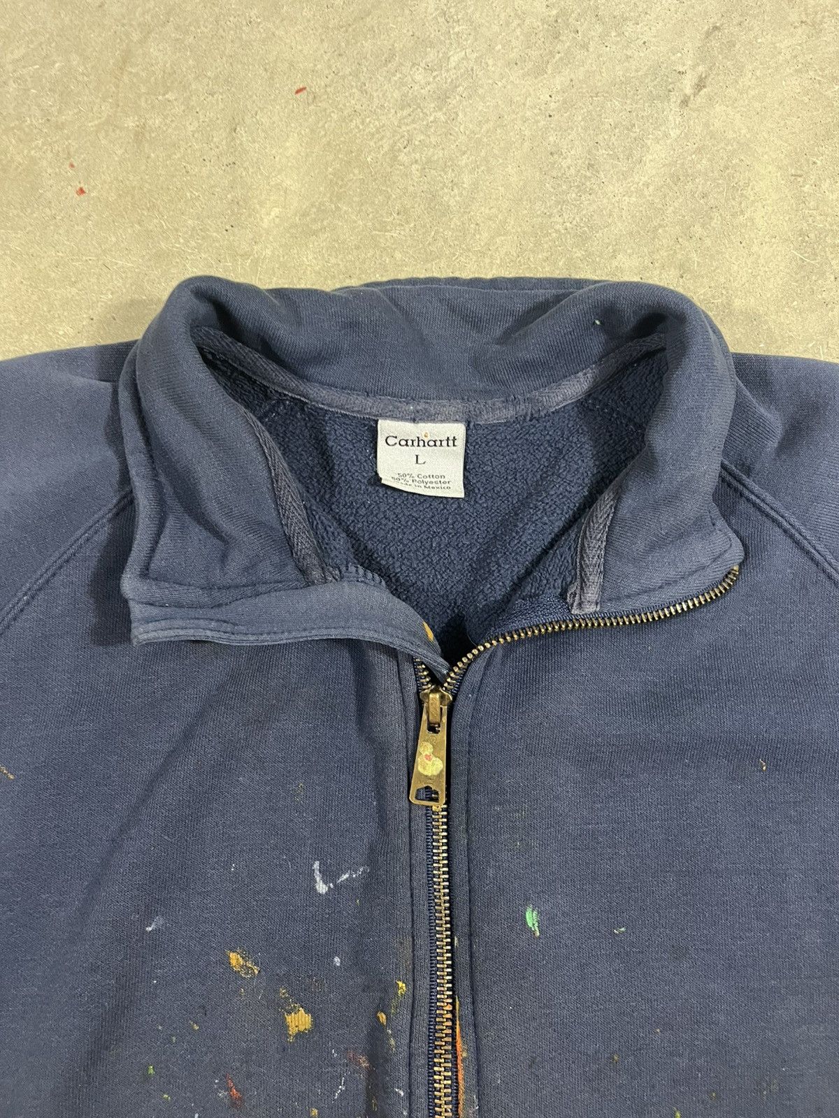 Carhartt Carhartt Faded Blue Painted Zip Up Sweatshirt Size US L / EU 52-54 / 3 - 5 Thumbnail
