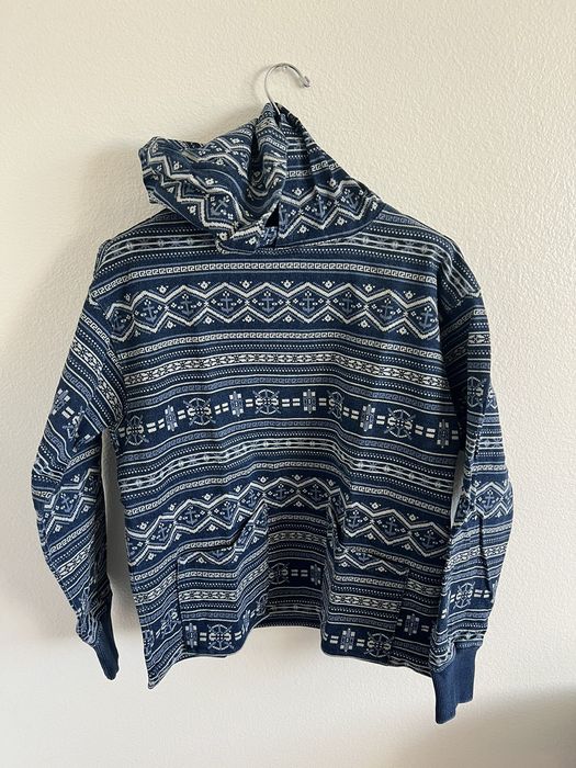 RRL Ralph Lauren RRL Fair Isle Natural Indigo French Terry Hoodie