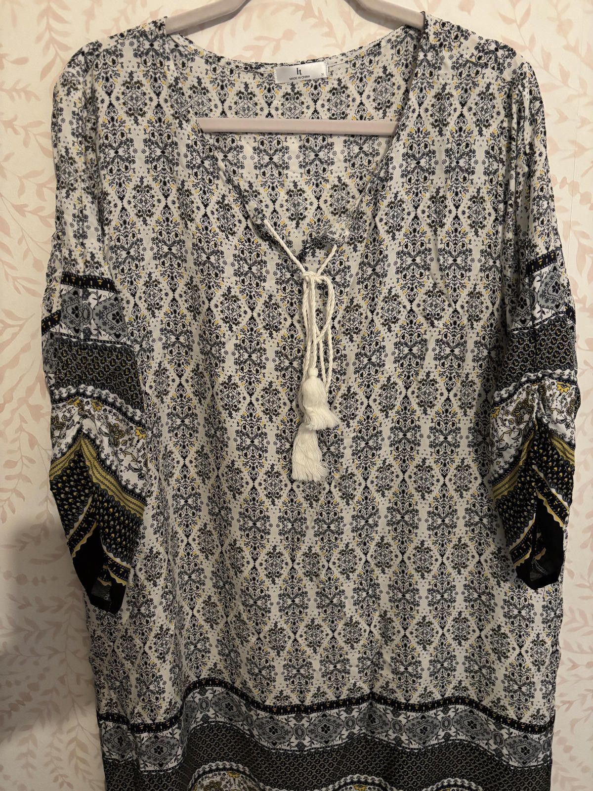 Other IT Bohemian Style Long Sleeve Dress with Tassel Tie Size XL / US 12-14 / IT 48-50 - 6 Thumbnail