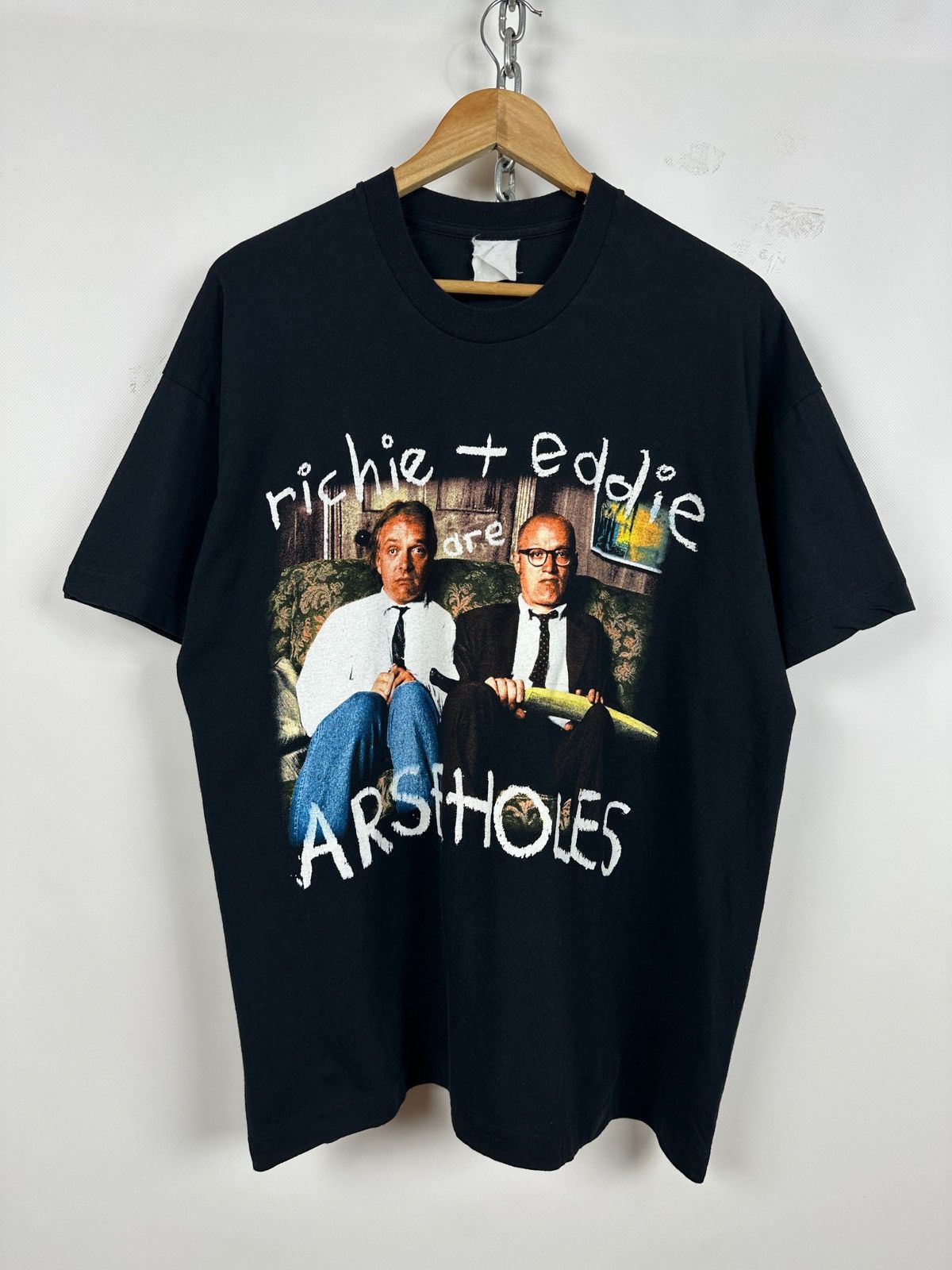 Vintage Vintage Richie + Eddie Are Arseholes Bottom Live T-Shirt Size US XL / EU 56 / 4 - 1 Thumbnail