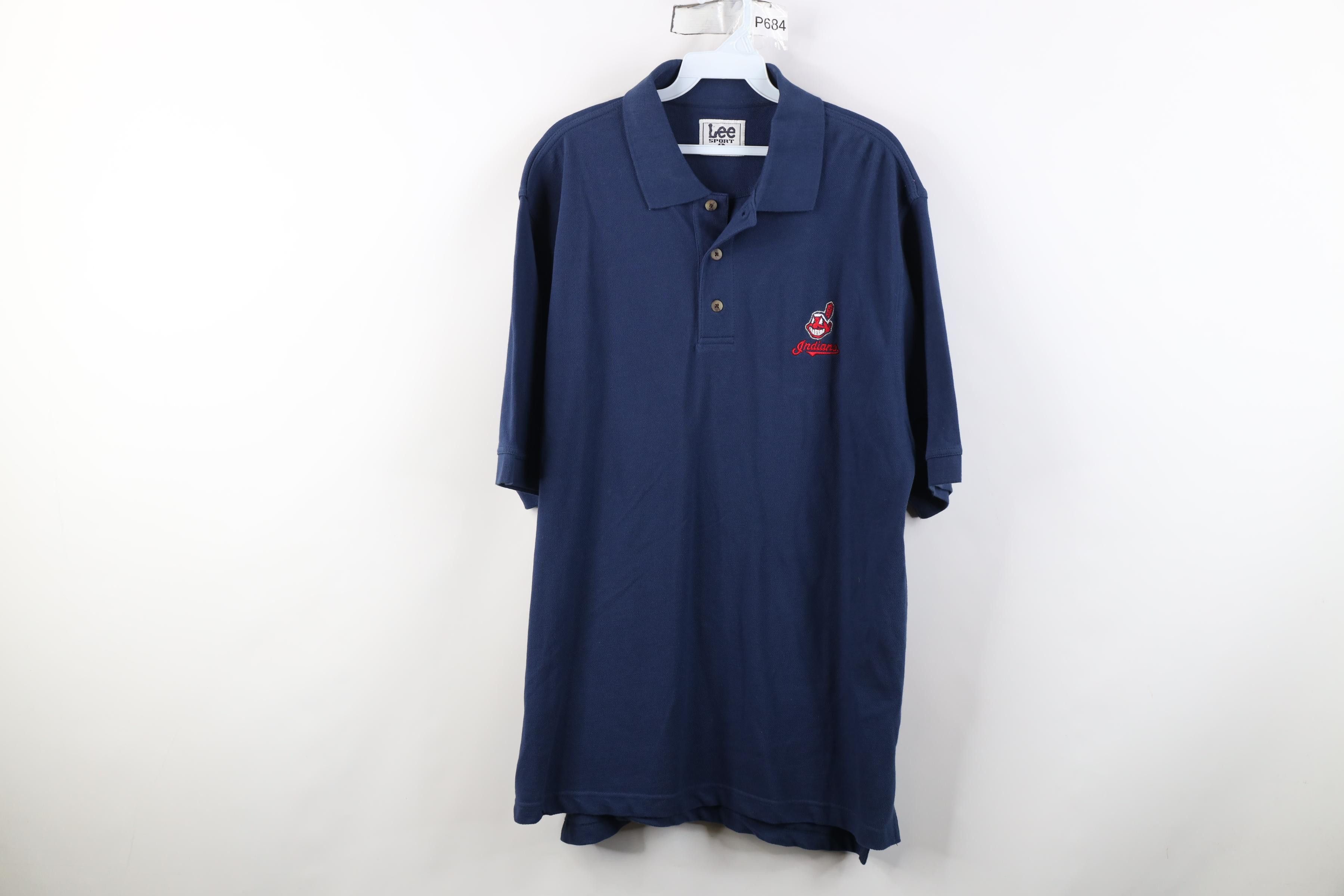 Vintage Vintage 90s Wahoo Cleveland Indians Baseball Polo Shirt Blue Size US L / EU 52-54 / 3 - 1 Thumbnail