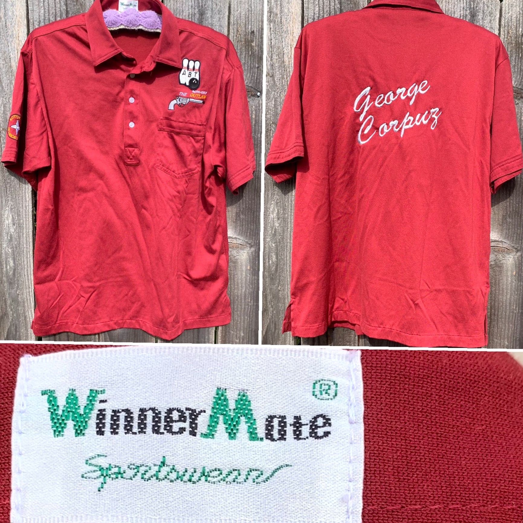 Vintage VINTAGE ABT Roto-Grip The Outlaw Pocket Polo Bowling Shirt (name on back) L shirt Mens Size US L / EU 52-54 / 3 - 7 Thumbnail